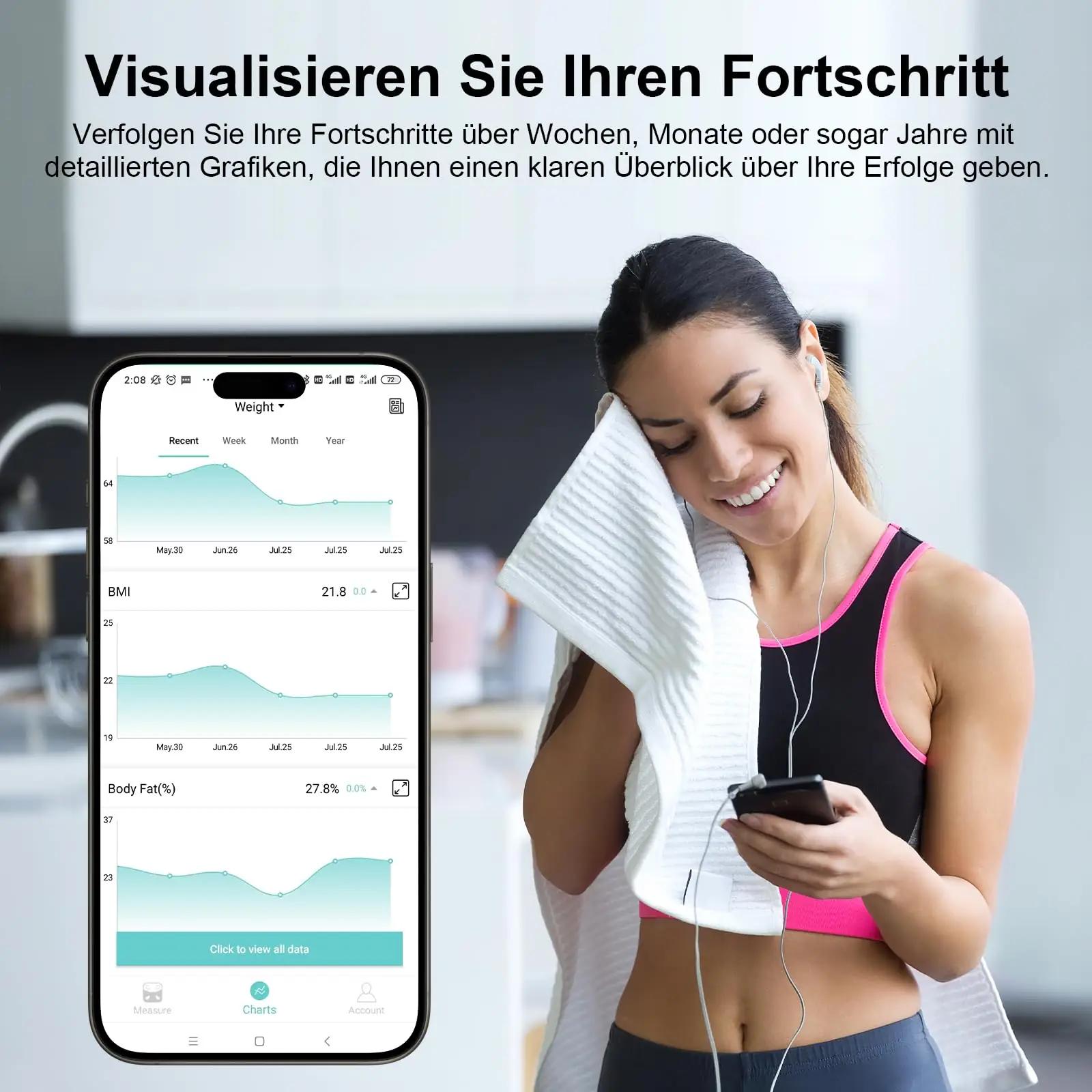 Healthkeep digitaalne kehakoostisekaal klaasist — täpne koduseks – lisavaade