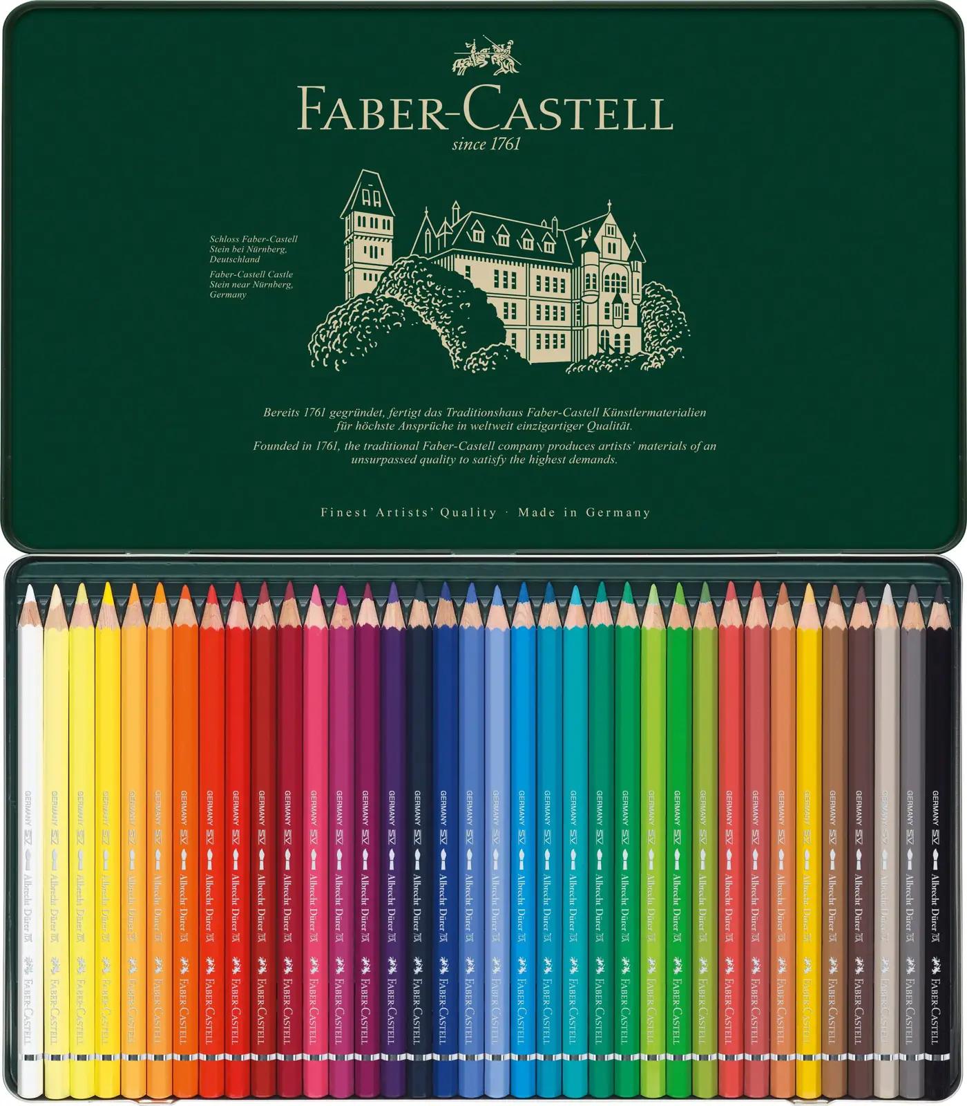 Faber-Castell akvarellpliiatsid 36 tk — kvaliteetne puidust – pakend ja tarvikud