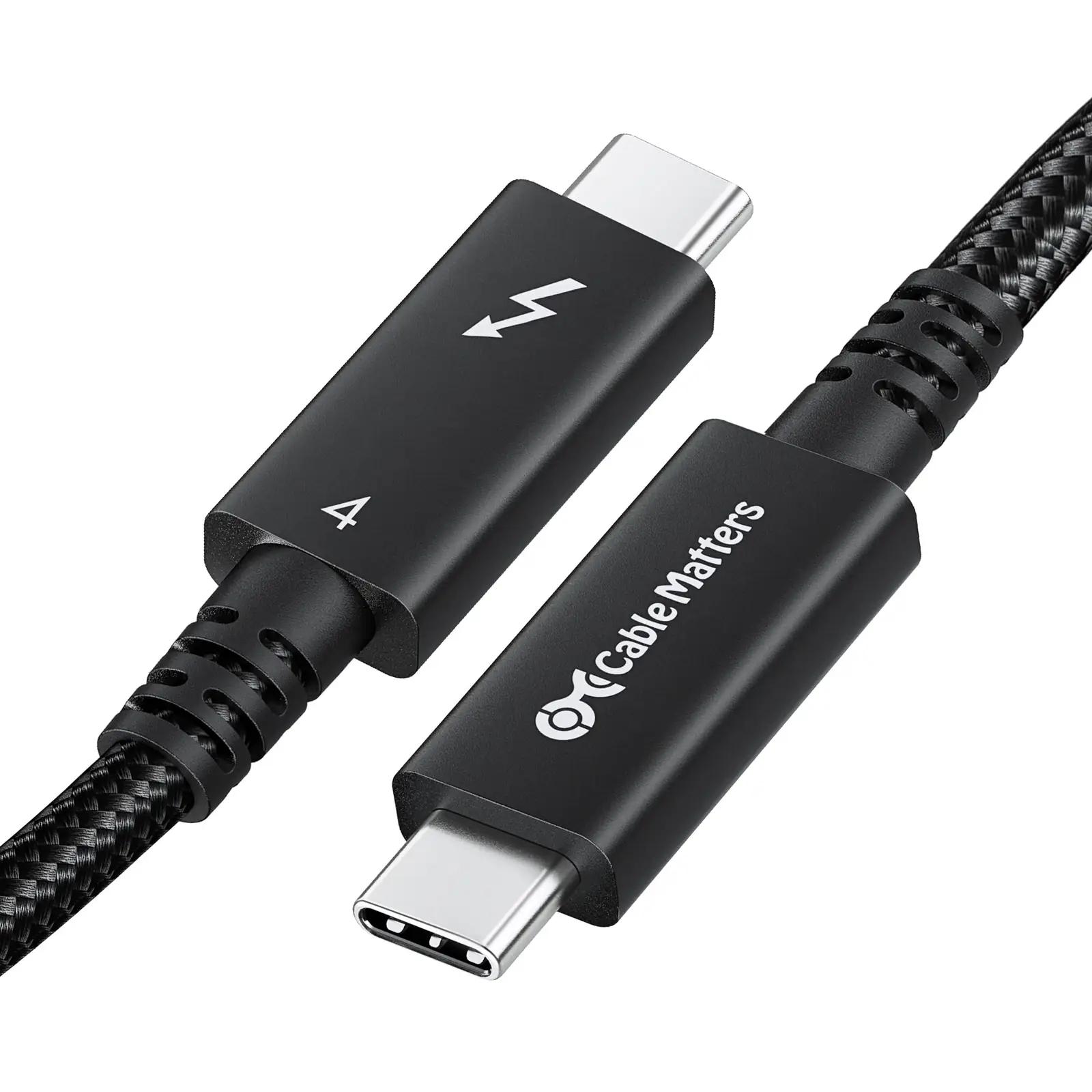Cable Matters vastupidav 2m Thunderbolt‑4 kaabel – 100W laadimine