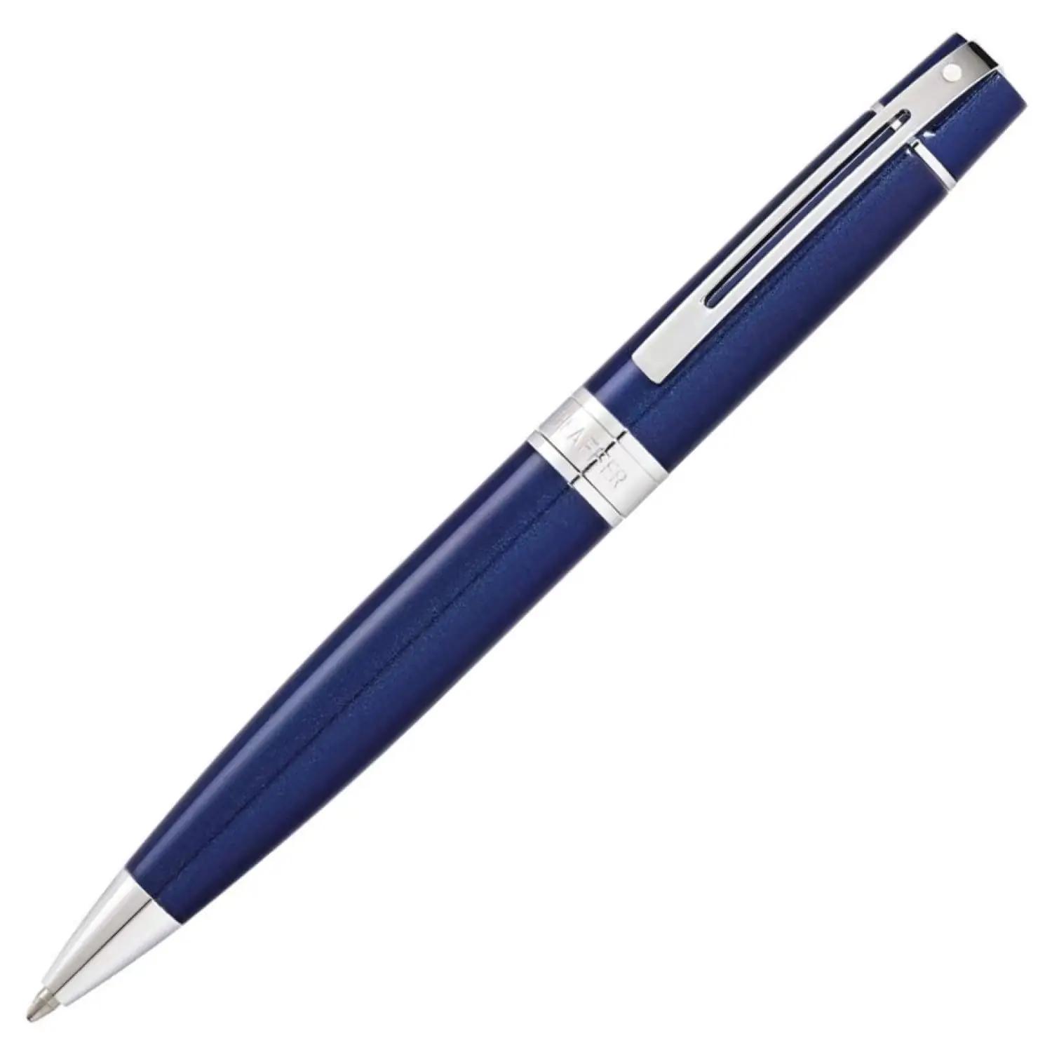 Sheaffer elegantne metallist pastakas – läikiv sinine läige – kasutusnäide