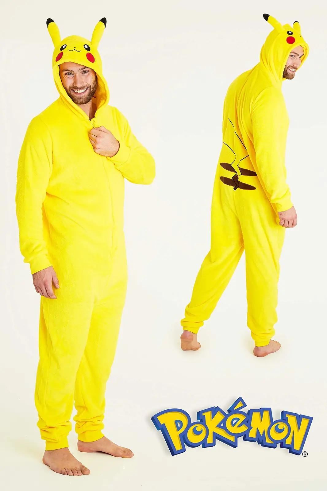 Pokémon pehme fleece-onesie meestele – Pikachu stiilne pidžaama – pilt 6