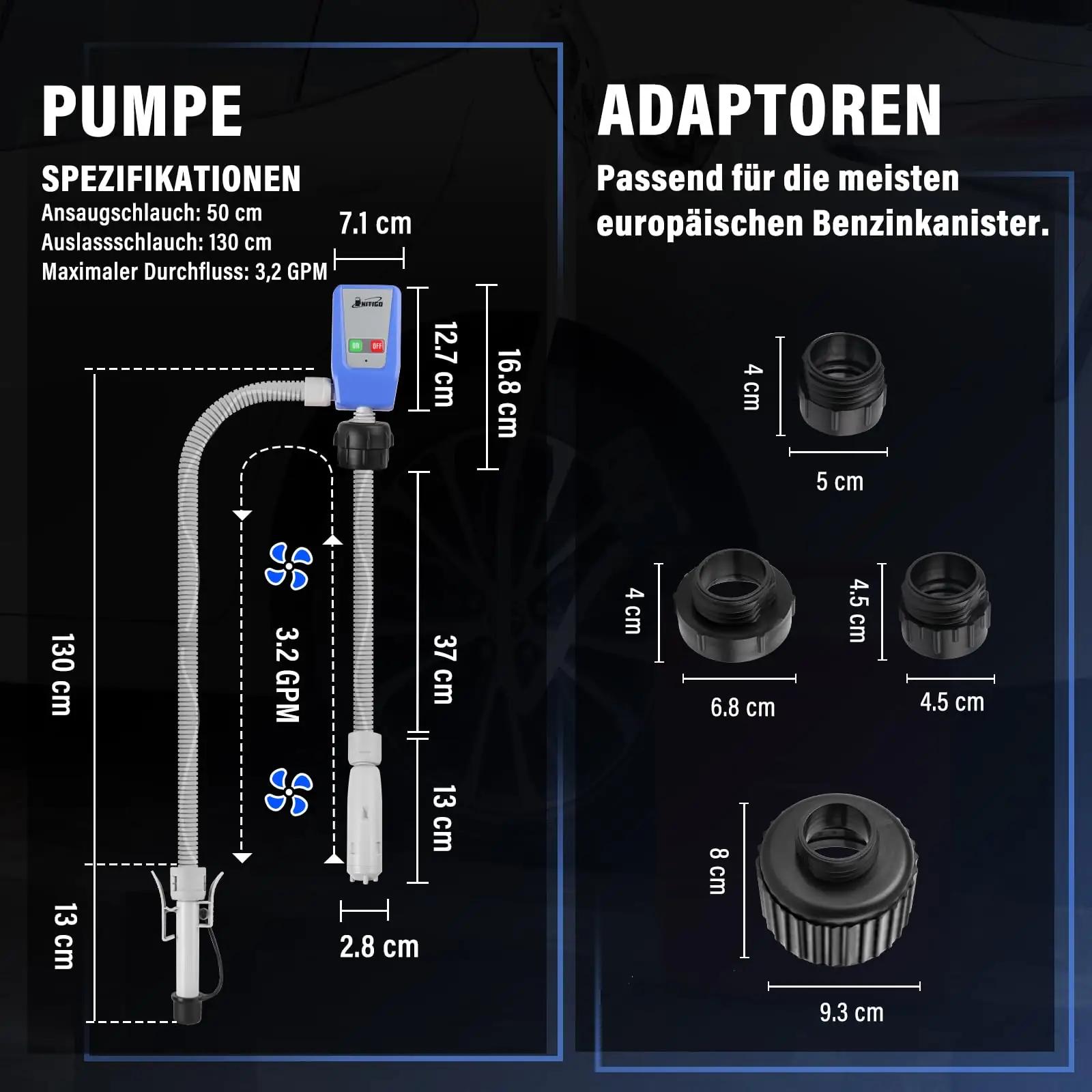 Nitigo vastupidav plastmõõdus kütusepump automaatse stoptundiga – pilt 7