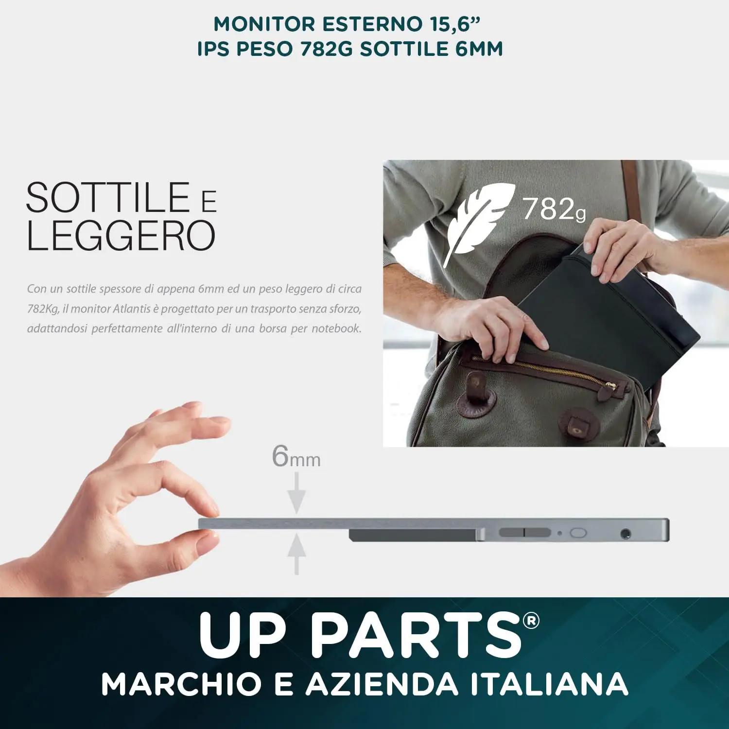 UP PARTS õhuke alumiiniummonitor 15,6″ Full HD – lisavaade