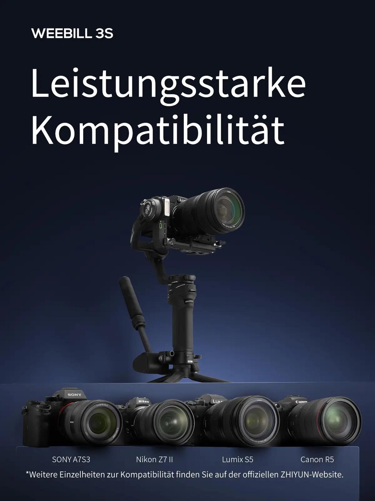 ZHIYUN Weebill 3S – vastupidav 3-teljega stabilisaator videole – detailne vaade