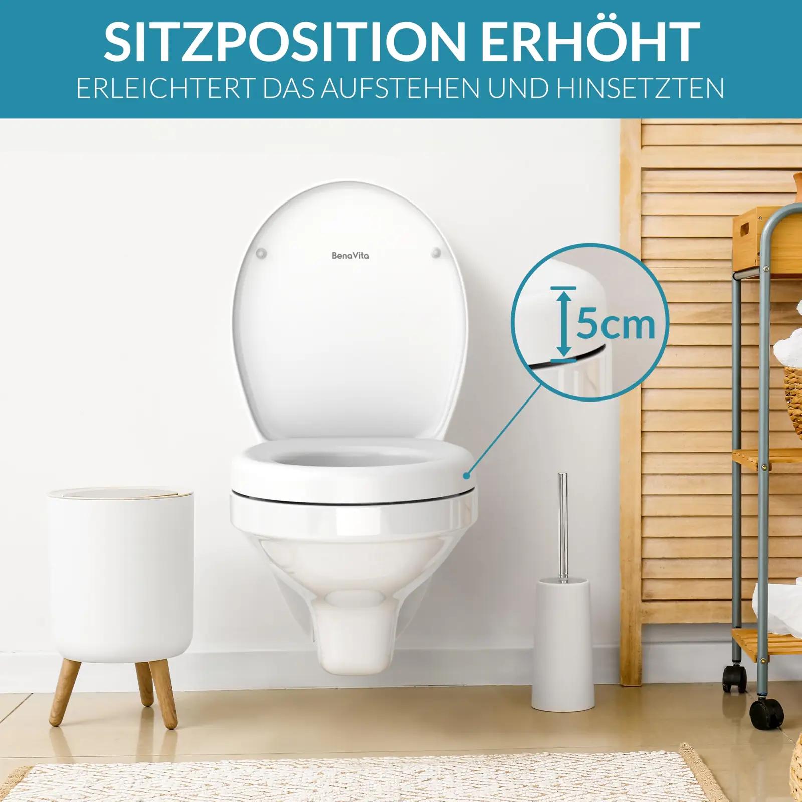 BENAVITA Duroplast WC-istmepadi 5 cm mugavuse jaoks – detailne vaade