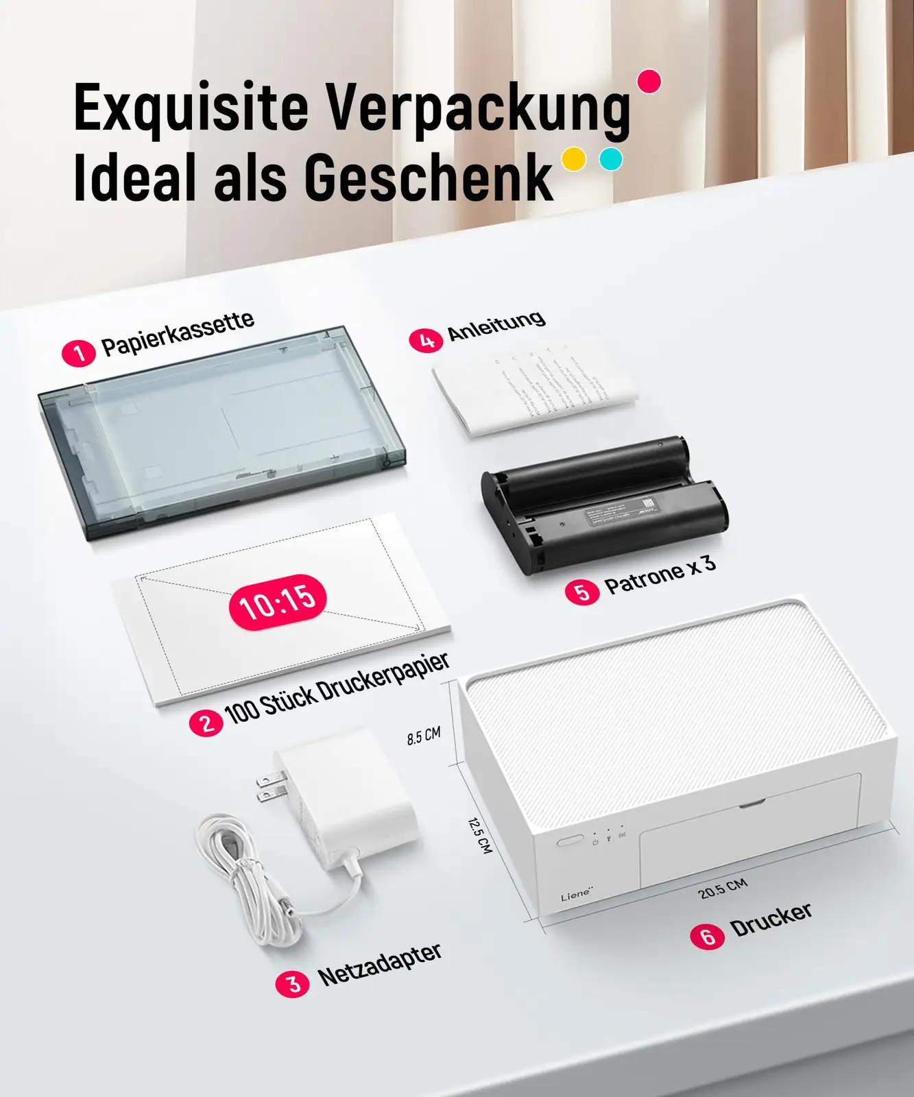 Liene väike fotoprinter 10×15 cm koos paberikomplektiga — – pilt 8