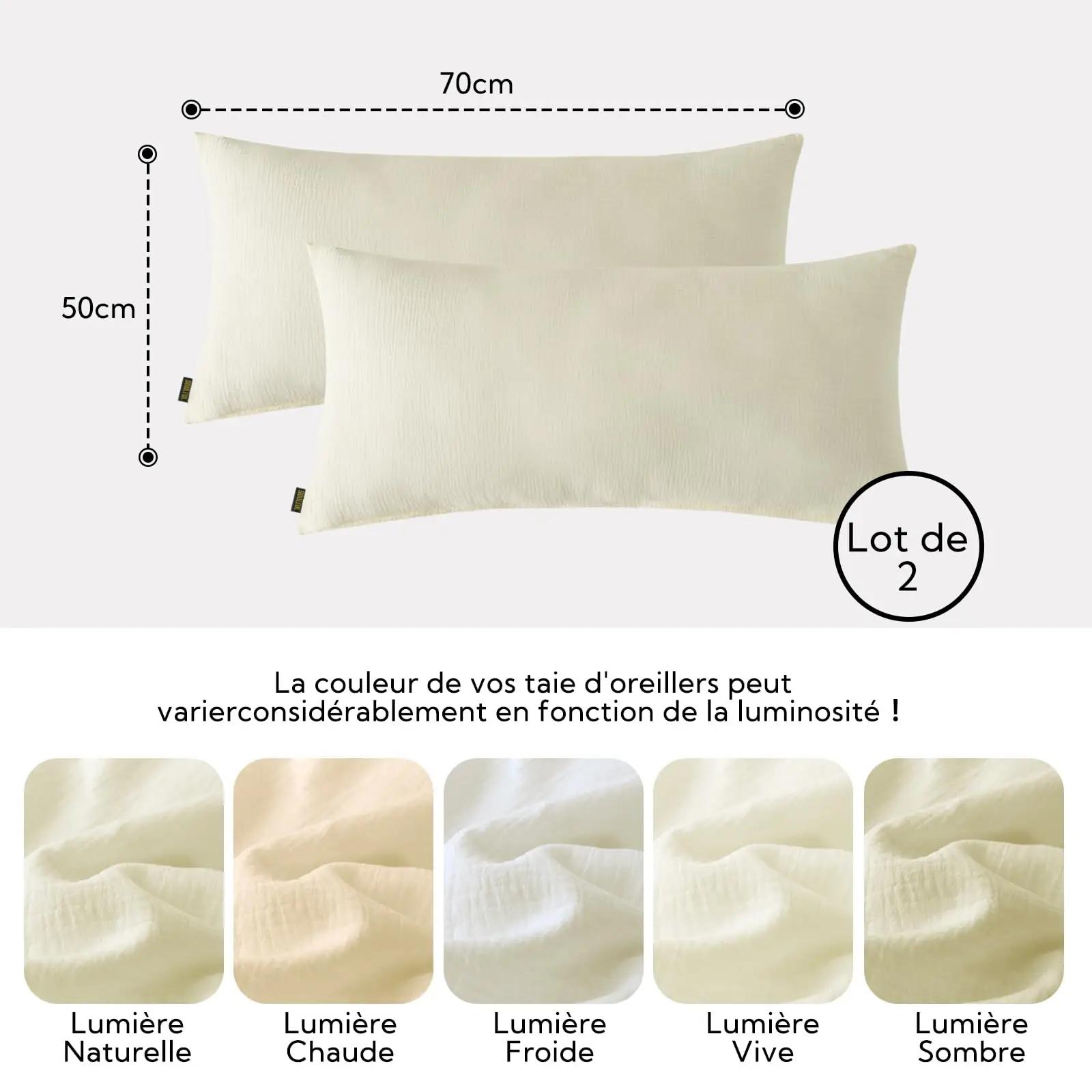SOULFUL puuvillane padjapüür 50×70 kremikollane – pehme ja hingav – lisavaade