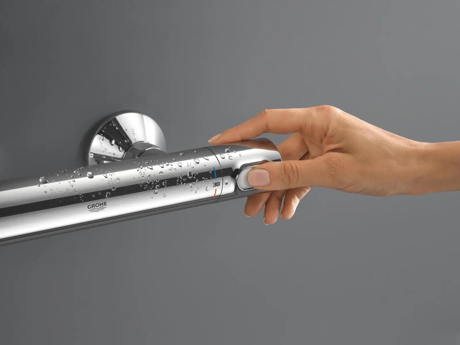GROHE kroomitud vesisäästlik dušisegisti — täpne termostaat – detailne vaade