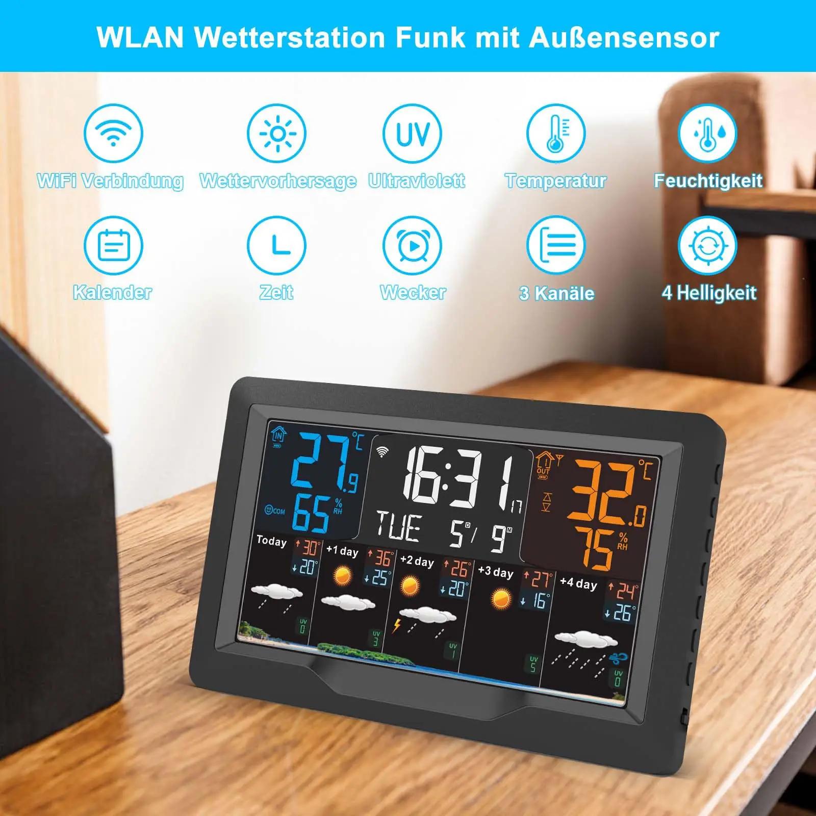 jely nutikas ilmastikustation aias – värviline ekraan ja Wifi – pakend ja tarvikud