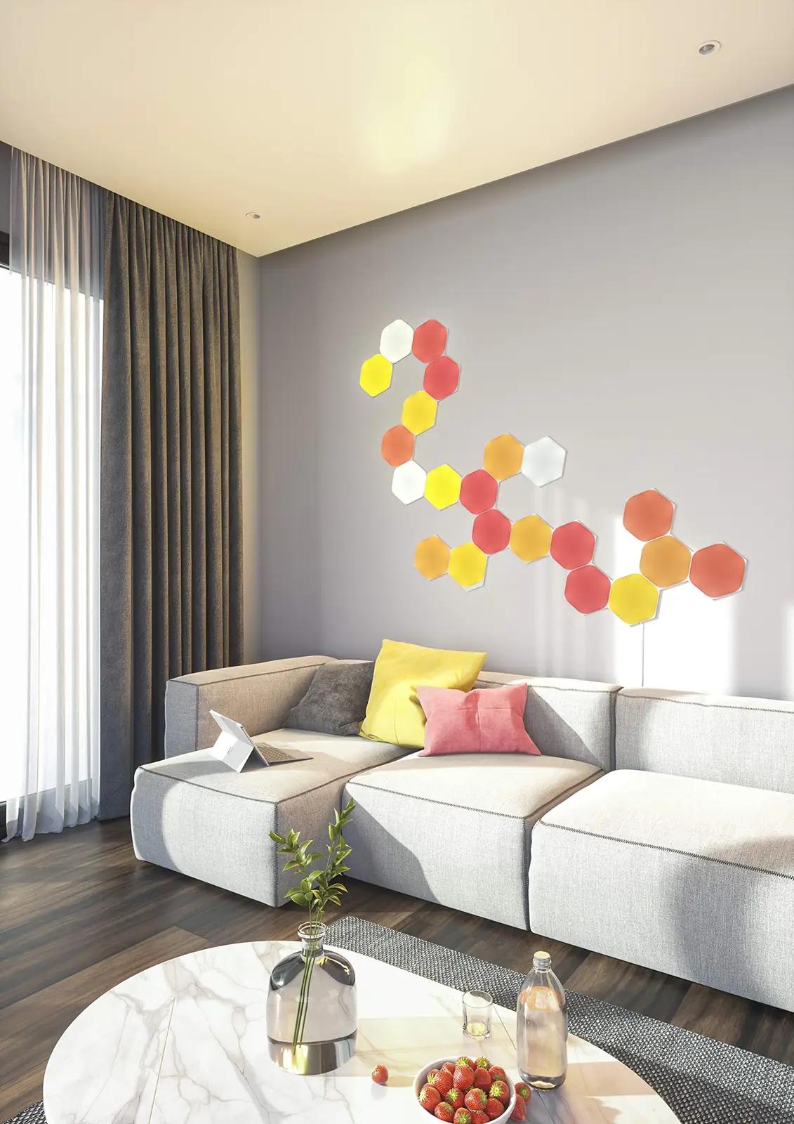 Nanoleaf valguspaneelid Hexagon — dekoratiivne LED-komplekt – lisavaade