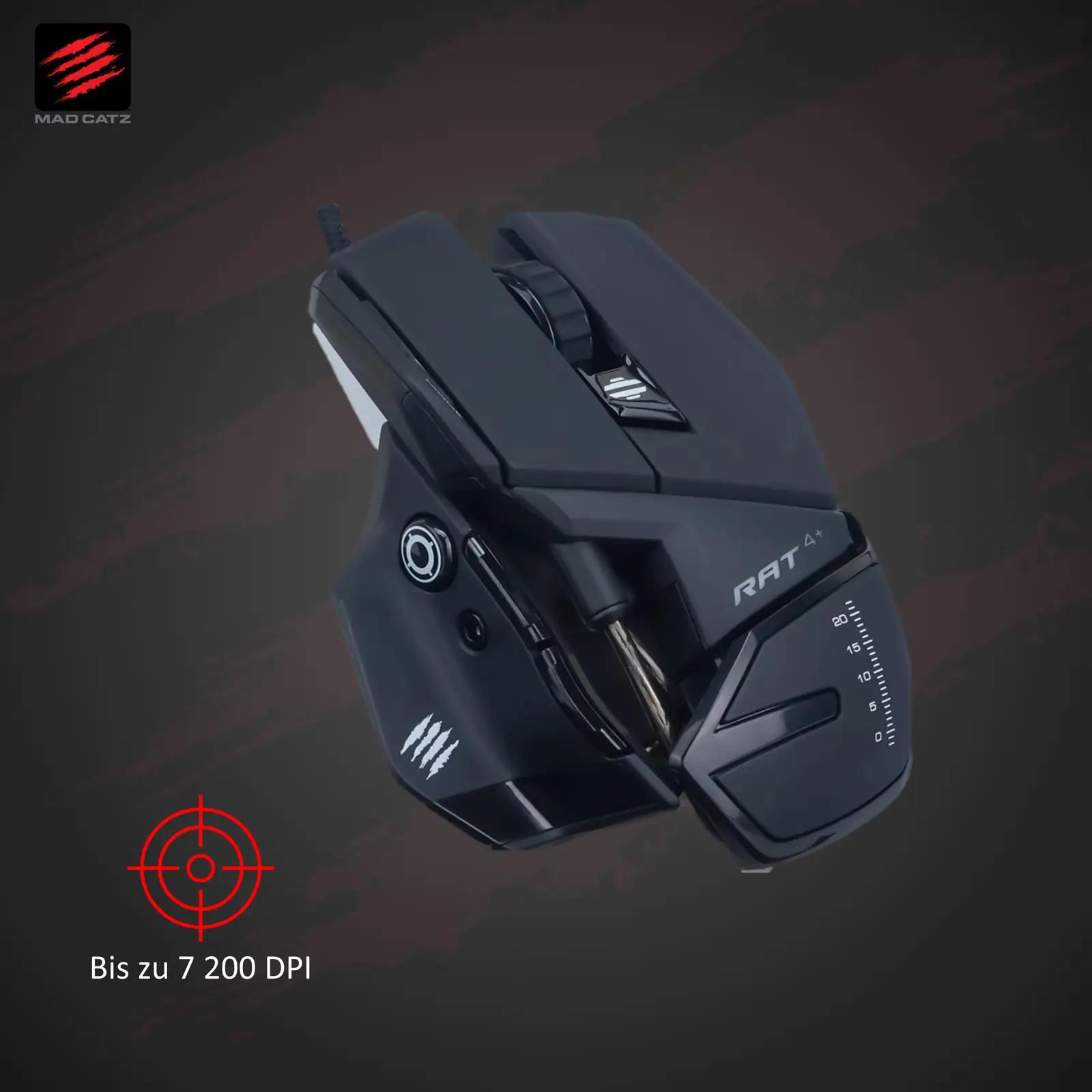 MAD CATZ mänguhiir R.A.T. 4+ — ergonoomiline ja kohandatav valik – pakend ja tarvikud
