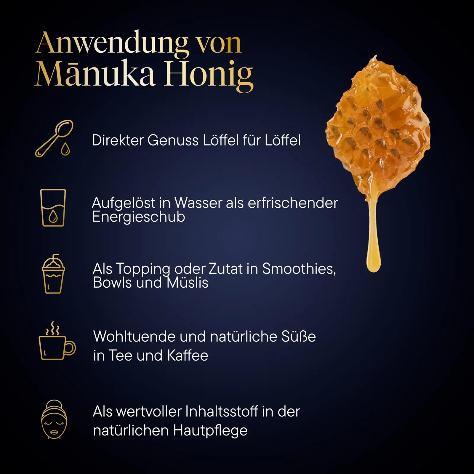Manuka Health maitsev ja tugev MGO 550+ mesi 500 g – pilt 6