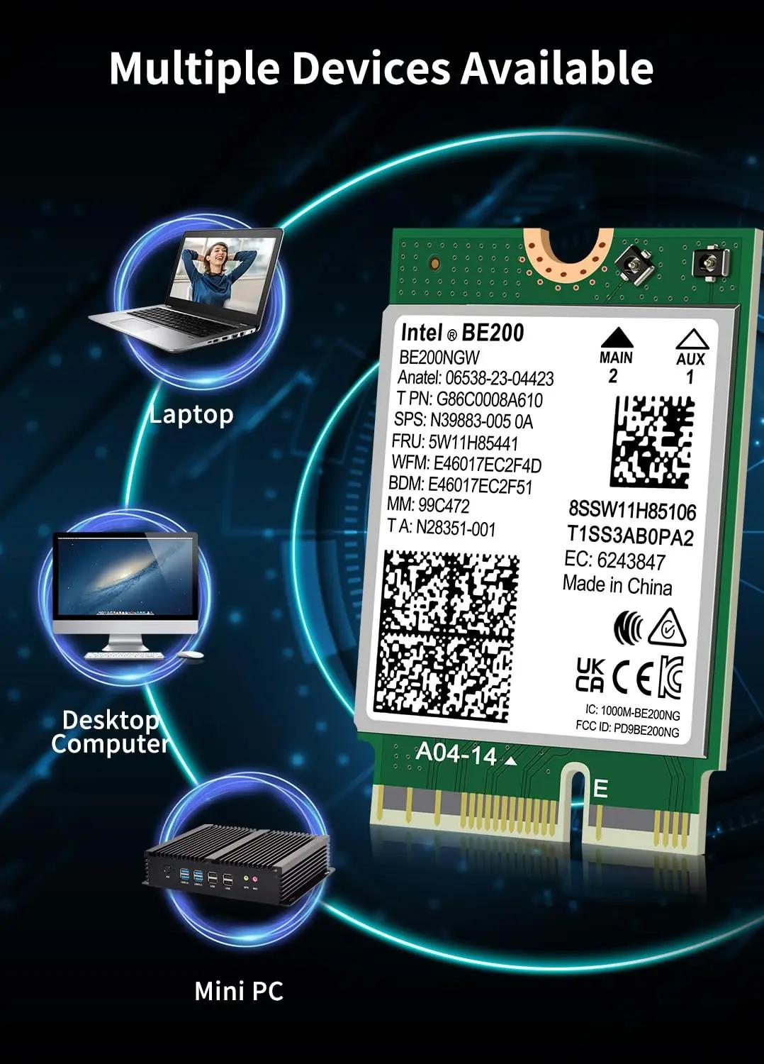 NICGIGA WiFi-kaart BE200 — kiire traadita ühendus ja Bluetooth – pilt 6