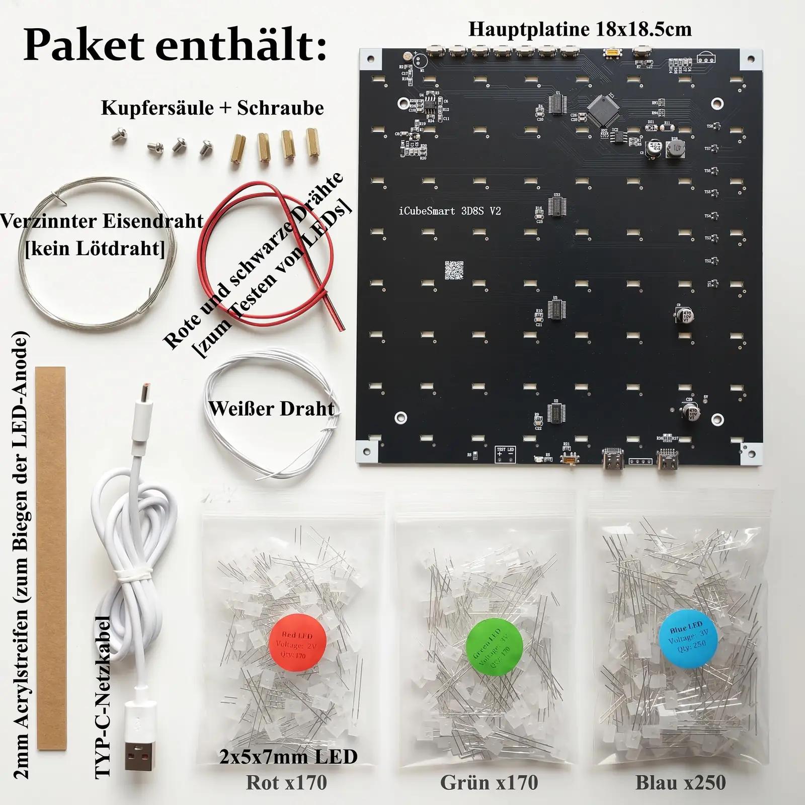 iCubeSmart akrüül 8x8x8 LED-kuup – õpituba ja kingitus – pilt 6
