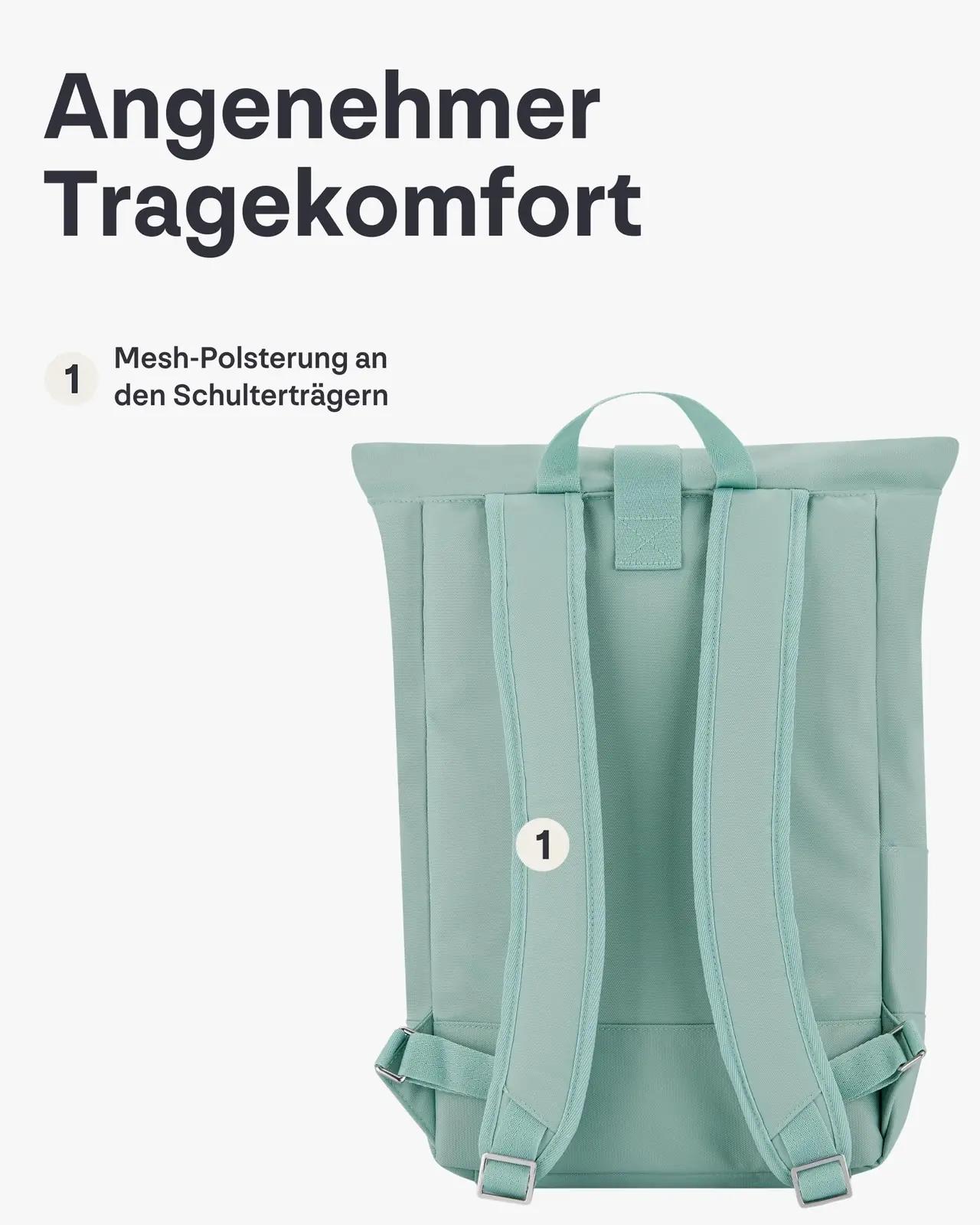 Johnny Urban mint värvi veekindel rolltop-rüüsel 15L seljakott – kasutusnäide