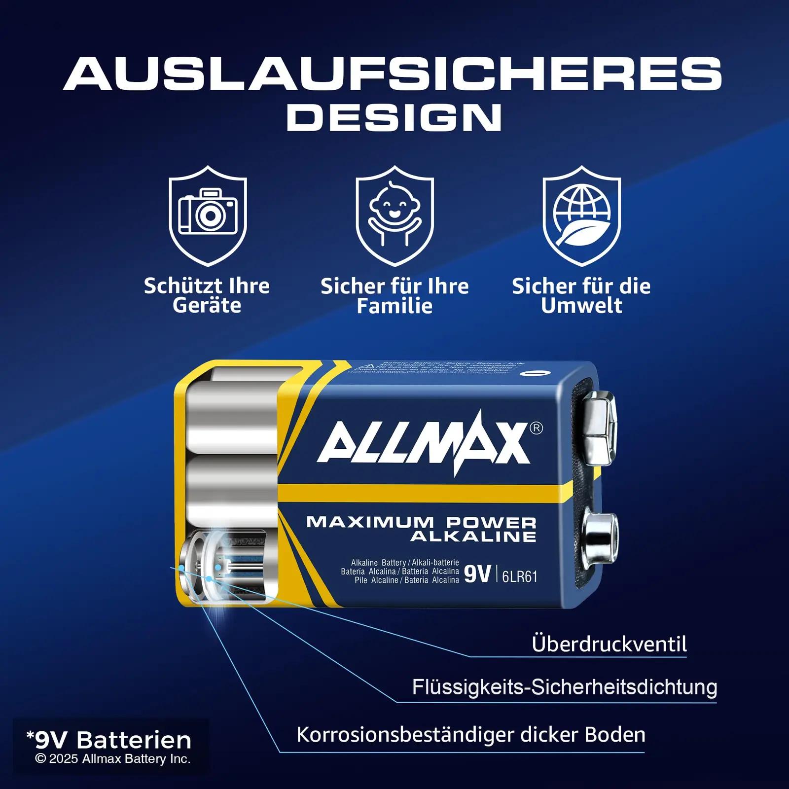 ALLMAX BATTERY 9V patareid 48tk – vastupidav ja lekkevaba – kasutusnäide