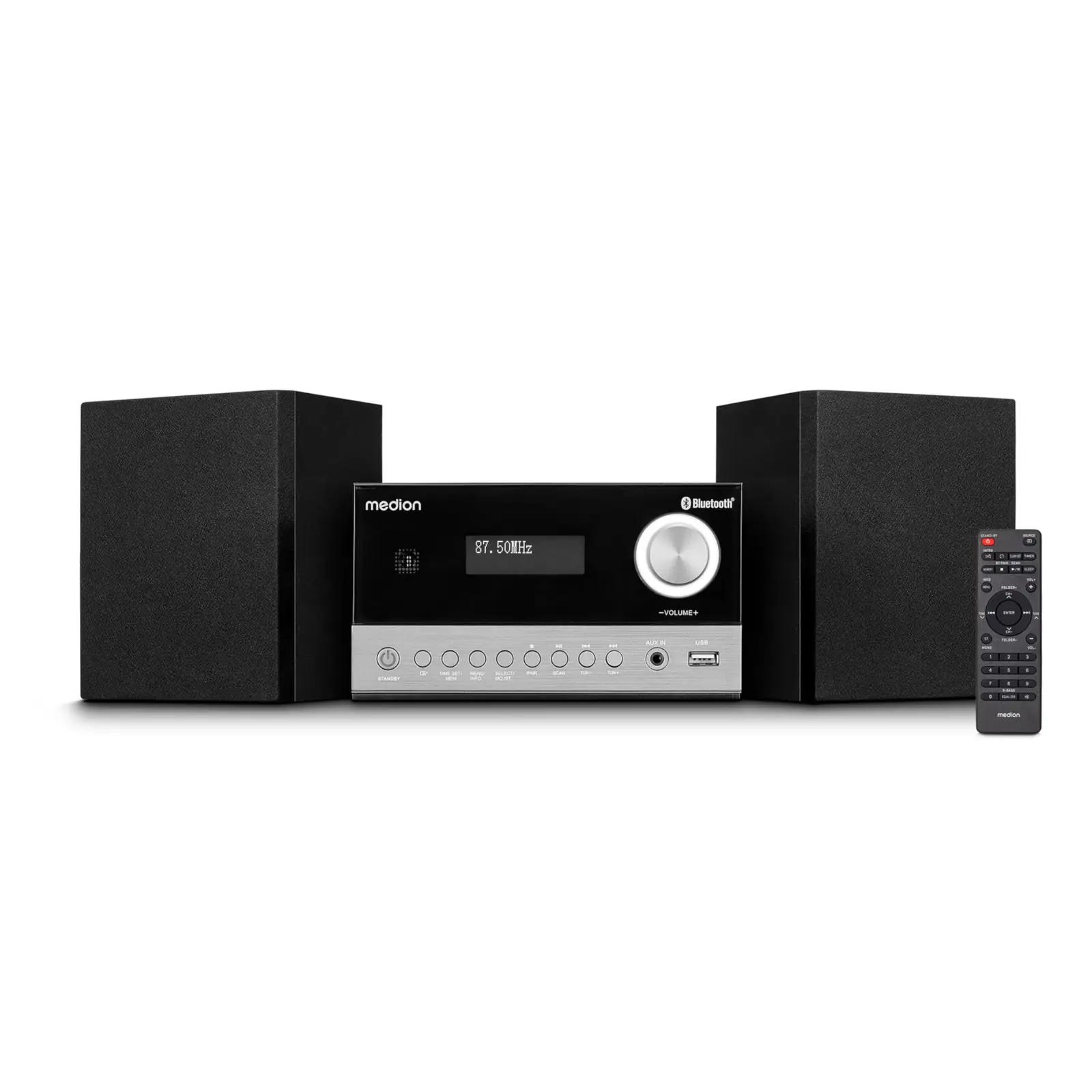 MEDION heli- ja CD-mikrosüsteem DAB+ raadio ja Bluetoothiga
