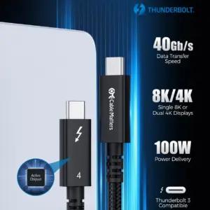 Cable Matters 107042-2m thunderbolt kaablid – detailne lähivaade