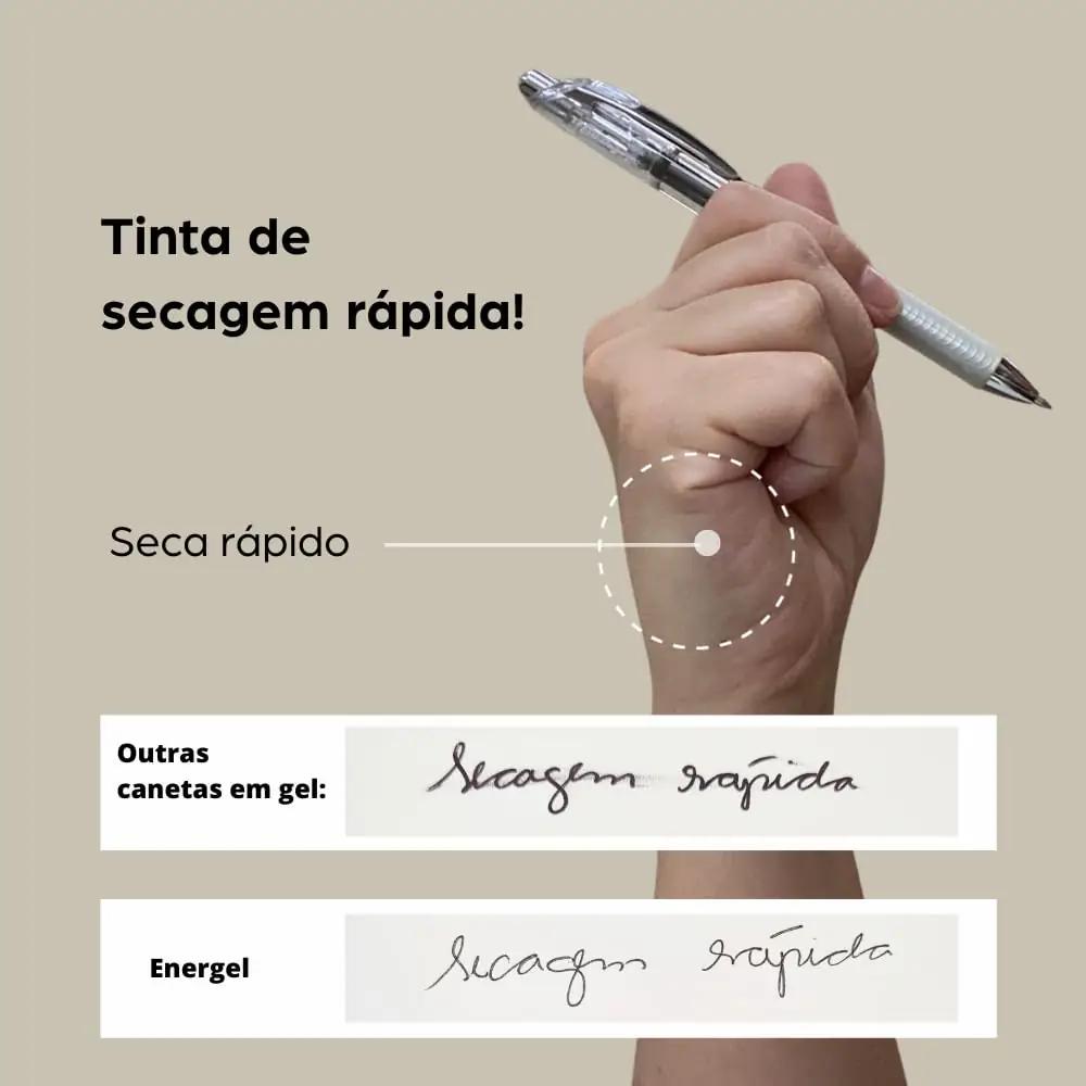 Pentel EnerGel Pure sinine pastapliiats – sile ja kiire kuivamine – pakend ja tarvikud