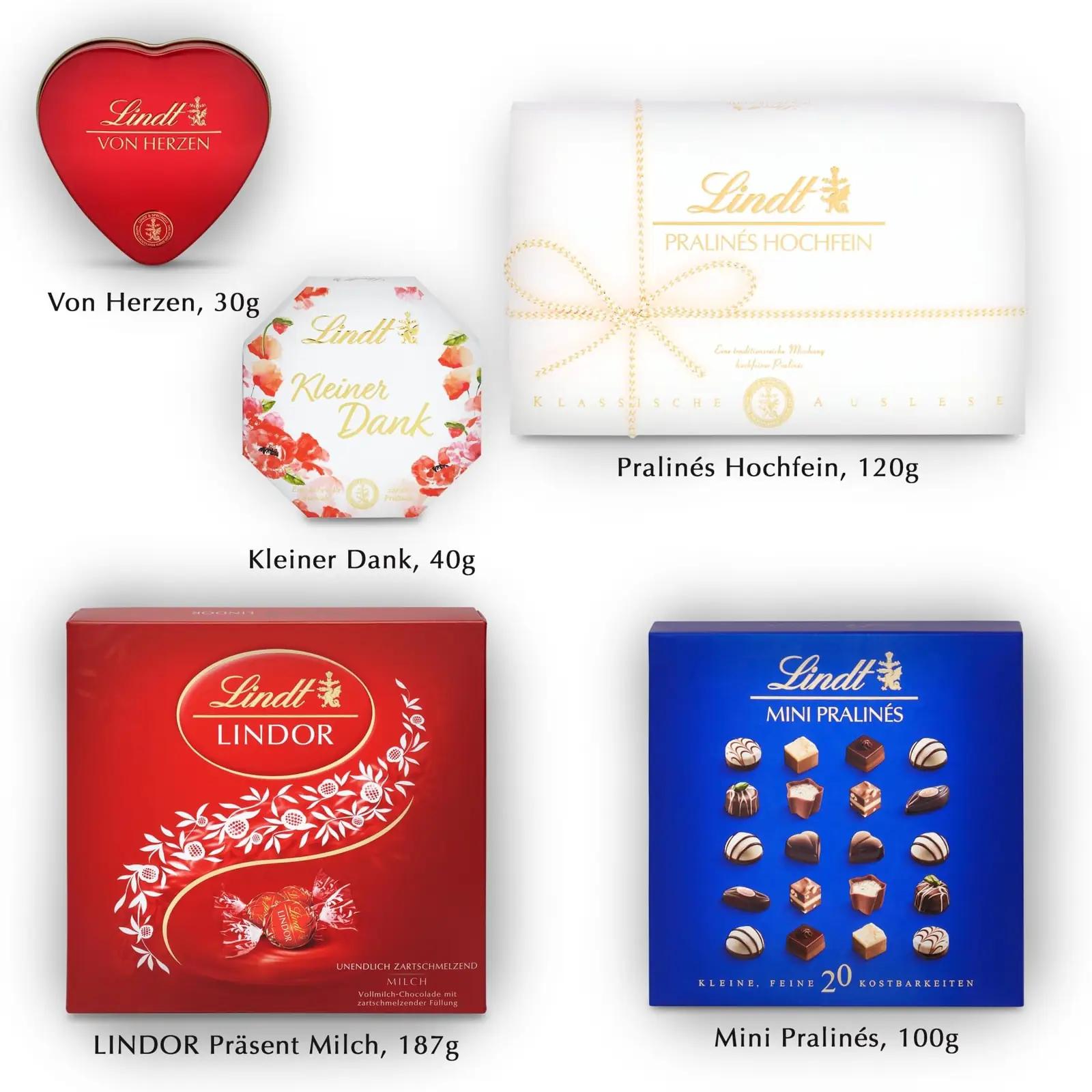 Lindt šokolaadisortiment 477g – elegantne kingiidee – pakend ja tarvikud