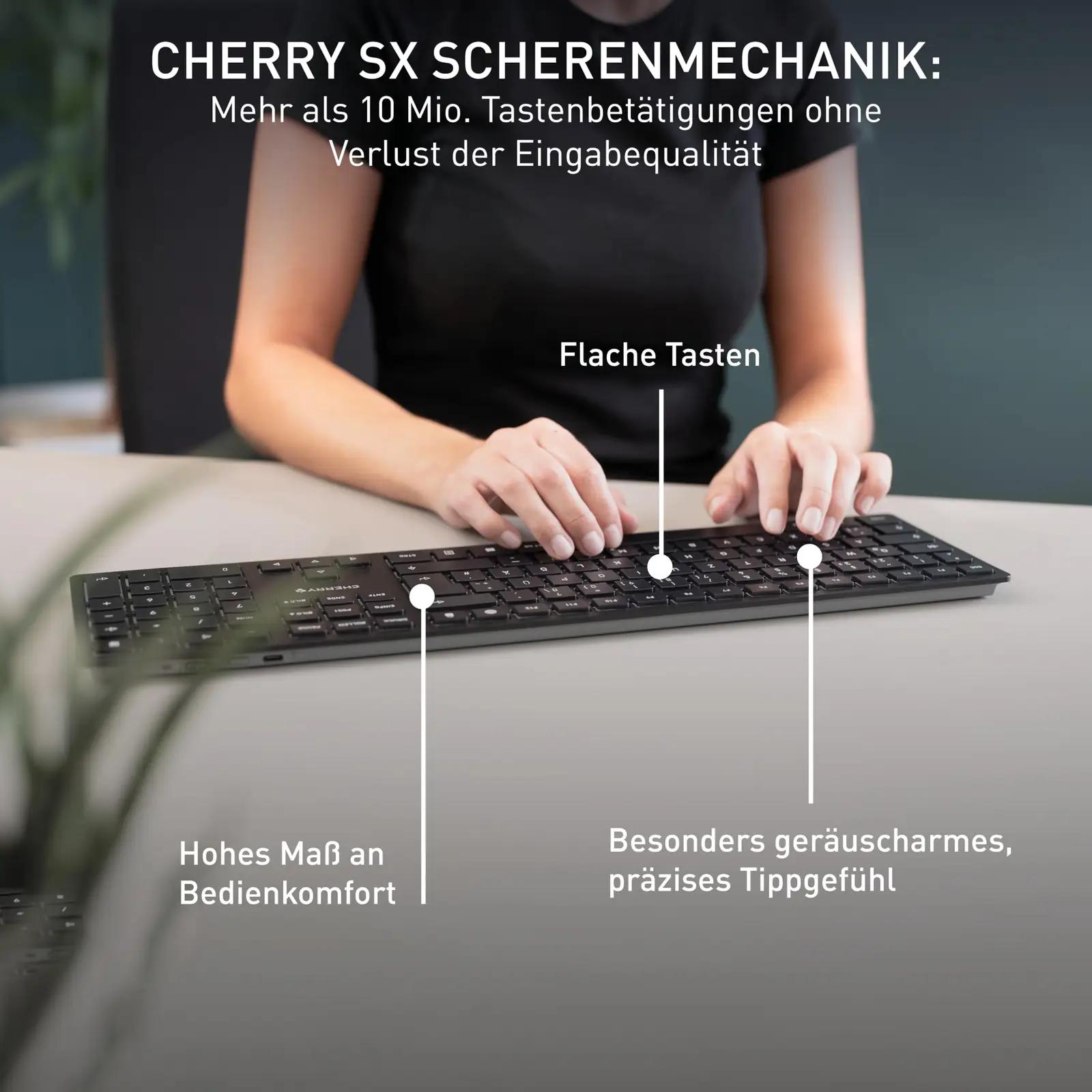 CHERRY stiilne õhuke traadita klaviatuur kontorisse ja kingiks – lisavaade