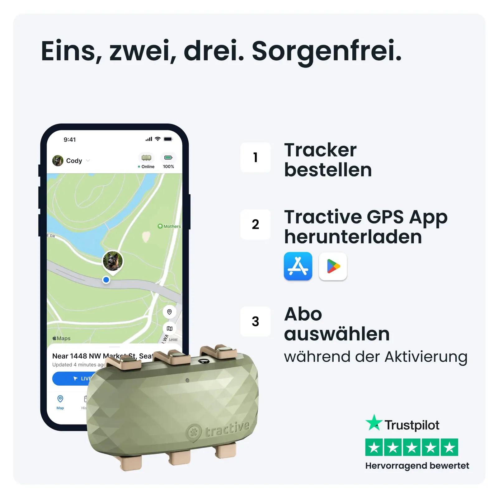 Tractive tugev plastikust GPS-tracker koertele – pikk aku – pilt 7