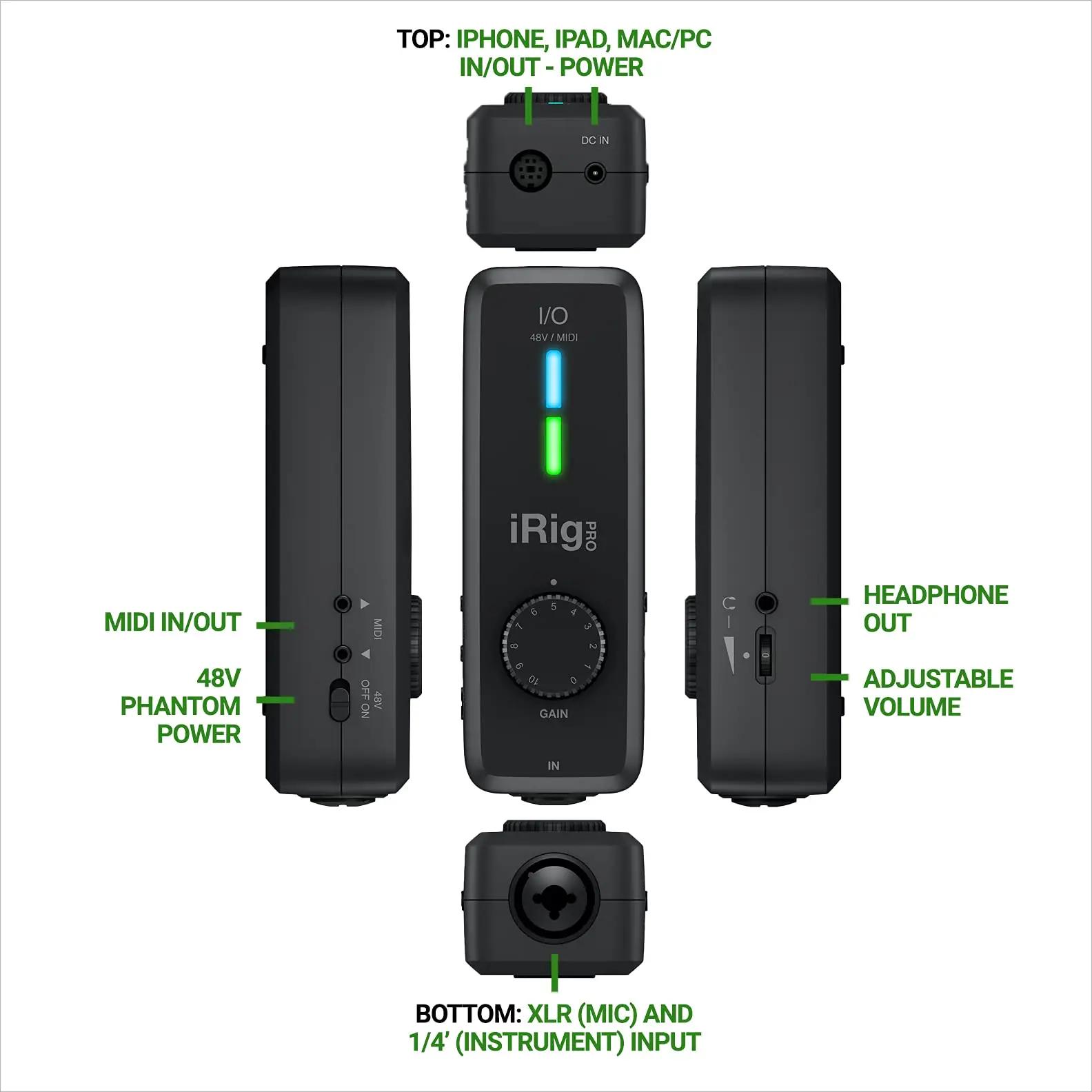 IK Multimedia iRig Pro I/O — kompaktne mobiilne stuudioaudio – pakend ja tarvikud