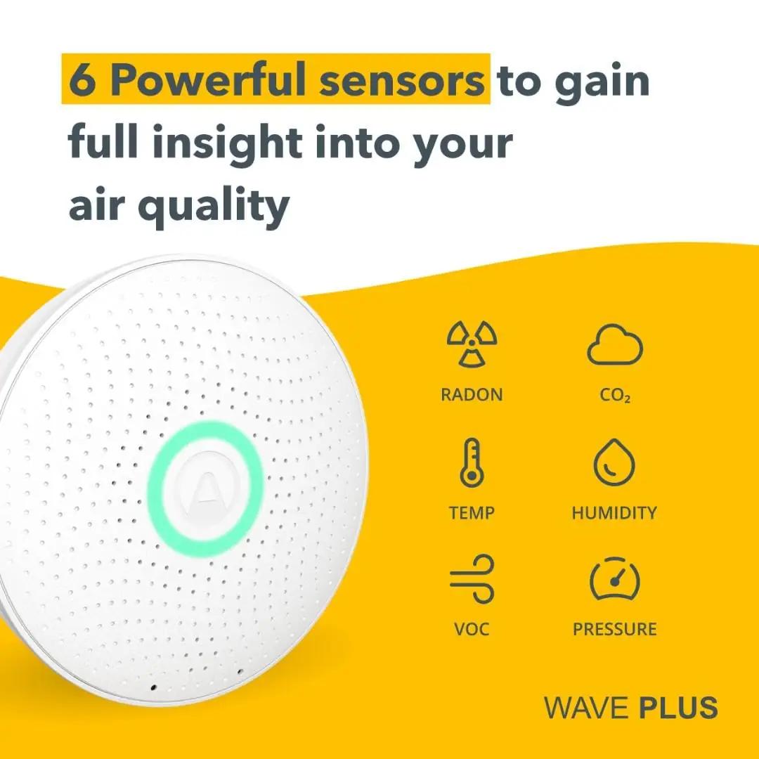 Airthings Wave Plus valge õhukvaliteedi ja radoni jälgija – lisavaade