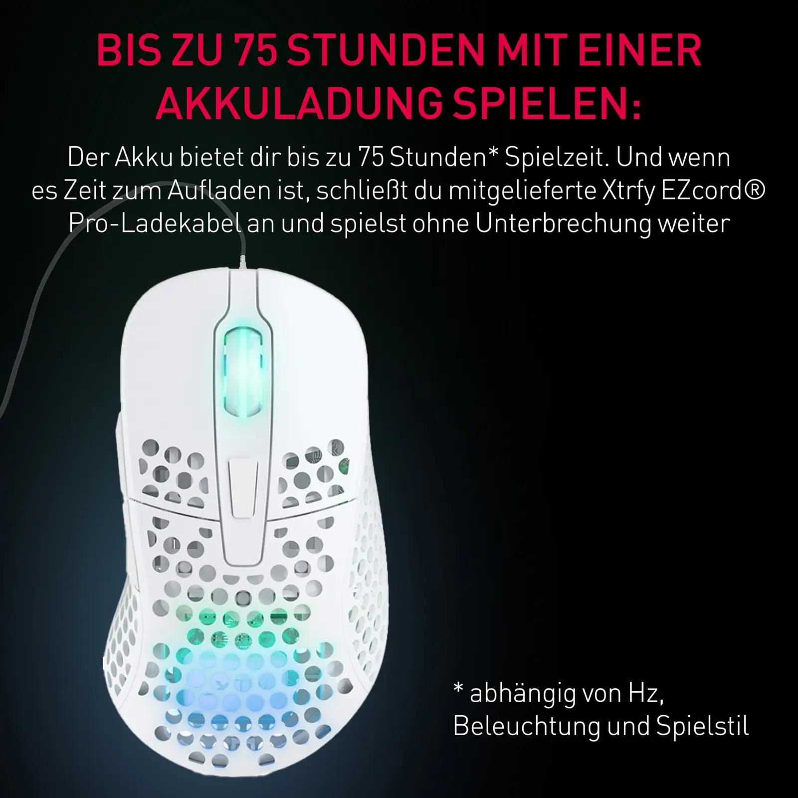 Xtrfy kerge mänguhiir M4W-RGB-WHITE — täpne ja ergonoomiline – pilt 6