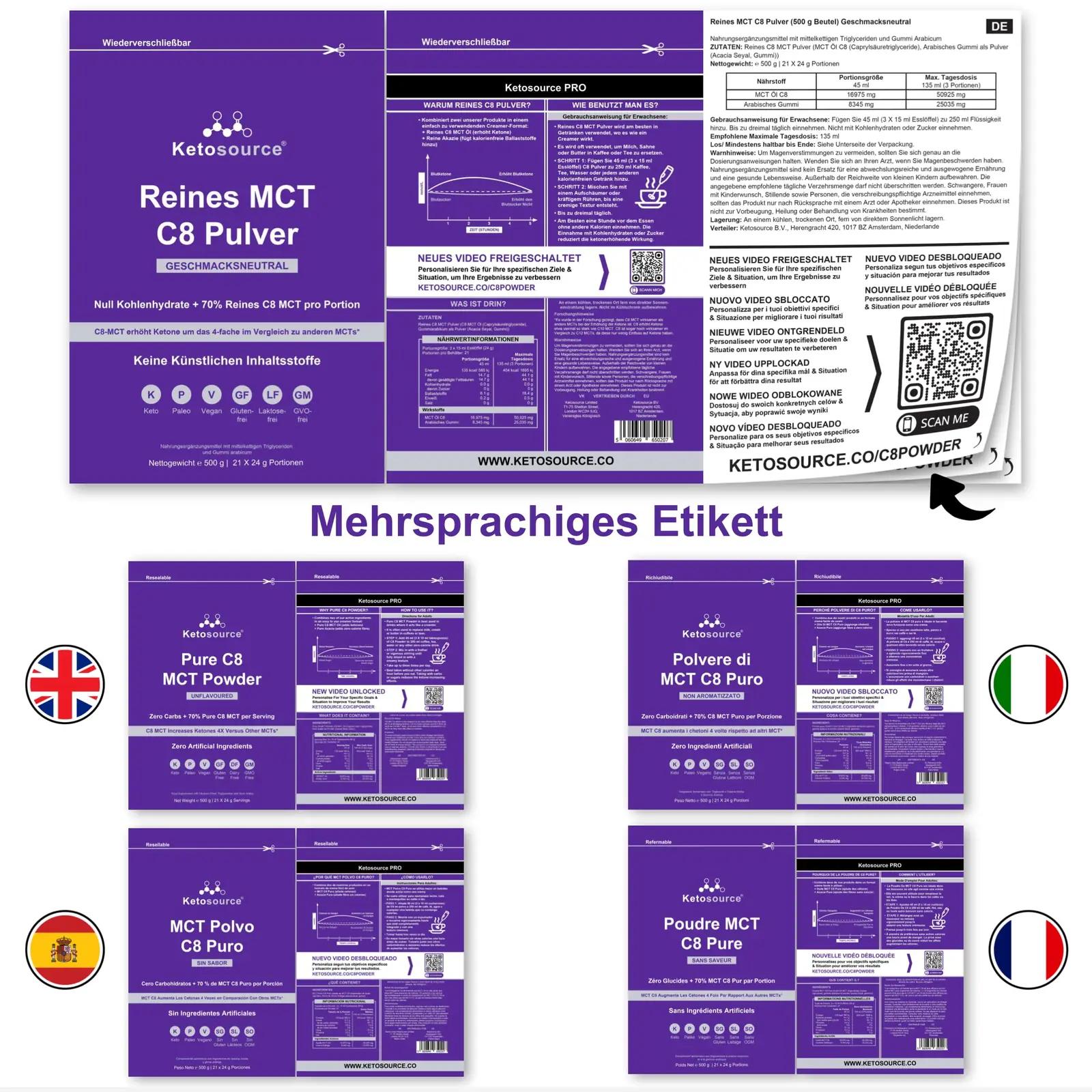 Ketosource C8 MCT-pulber – neutraalne energia keto-elustiilile – pilt 7
