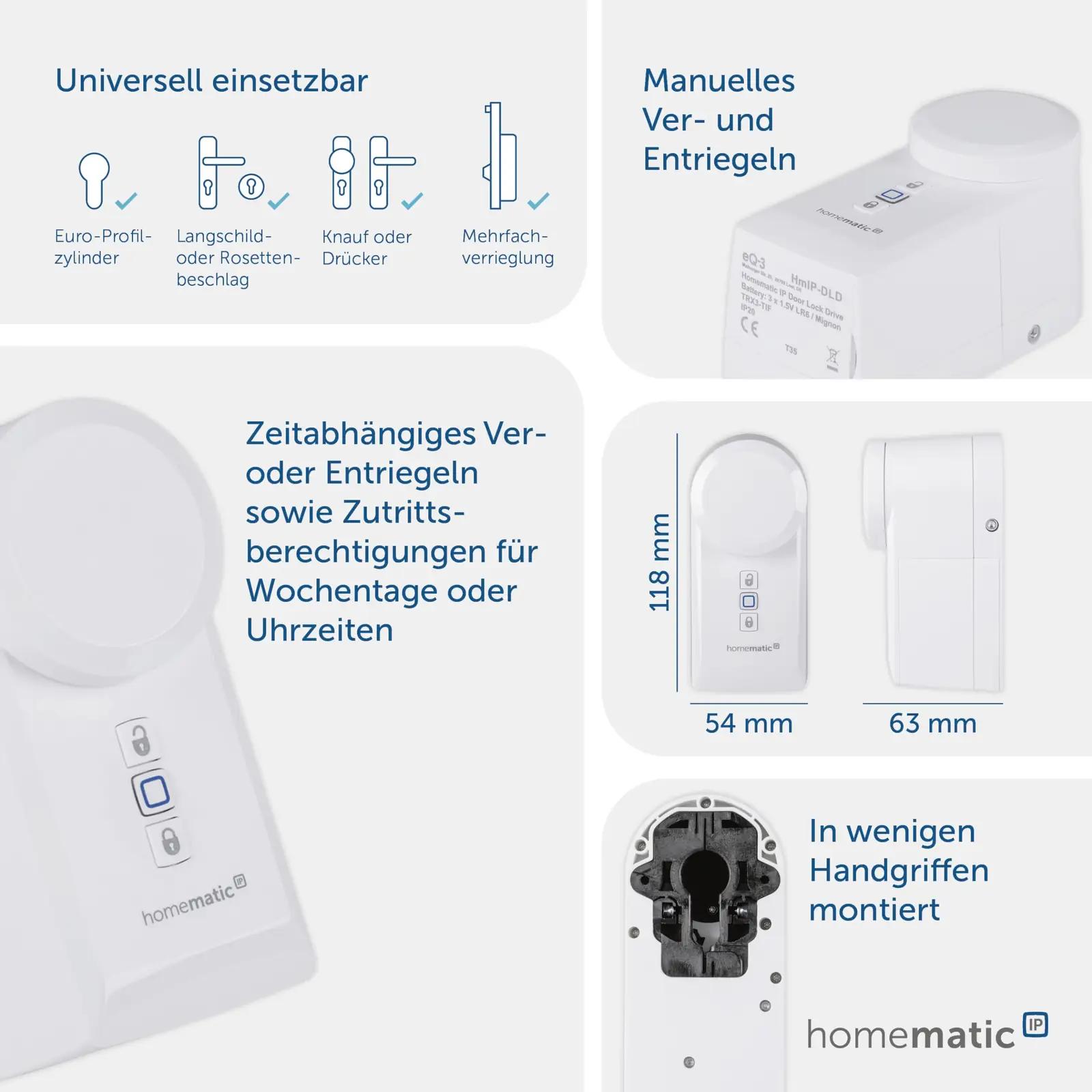 Homematic IP valge metallist ukselukumootor — lihtne paigaldus – lisavaade