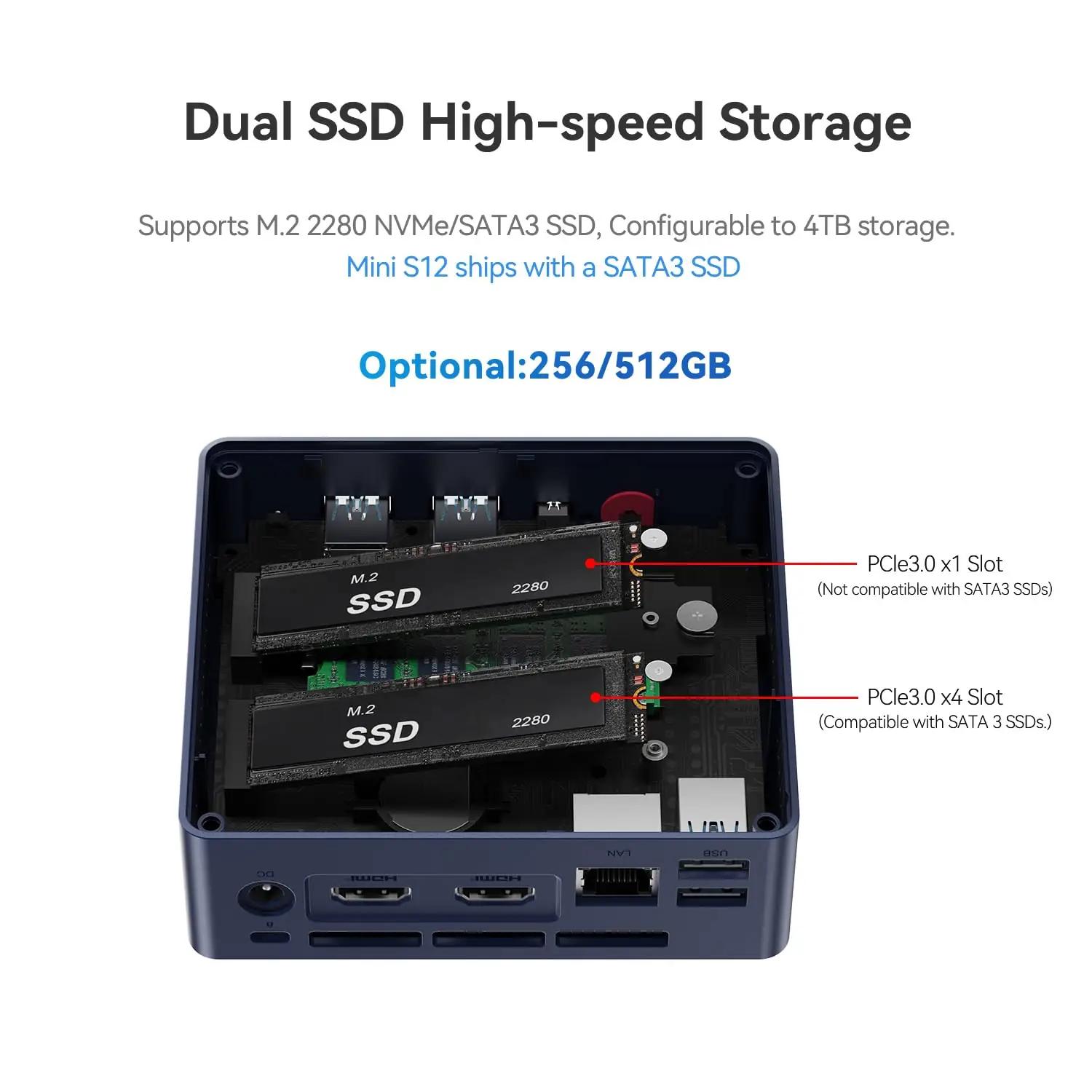 Beelink kompaktne S12 Mini PC – võimas kodu- ja kontoriks – lisavaade