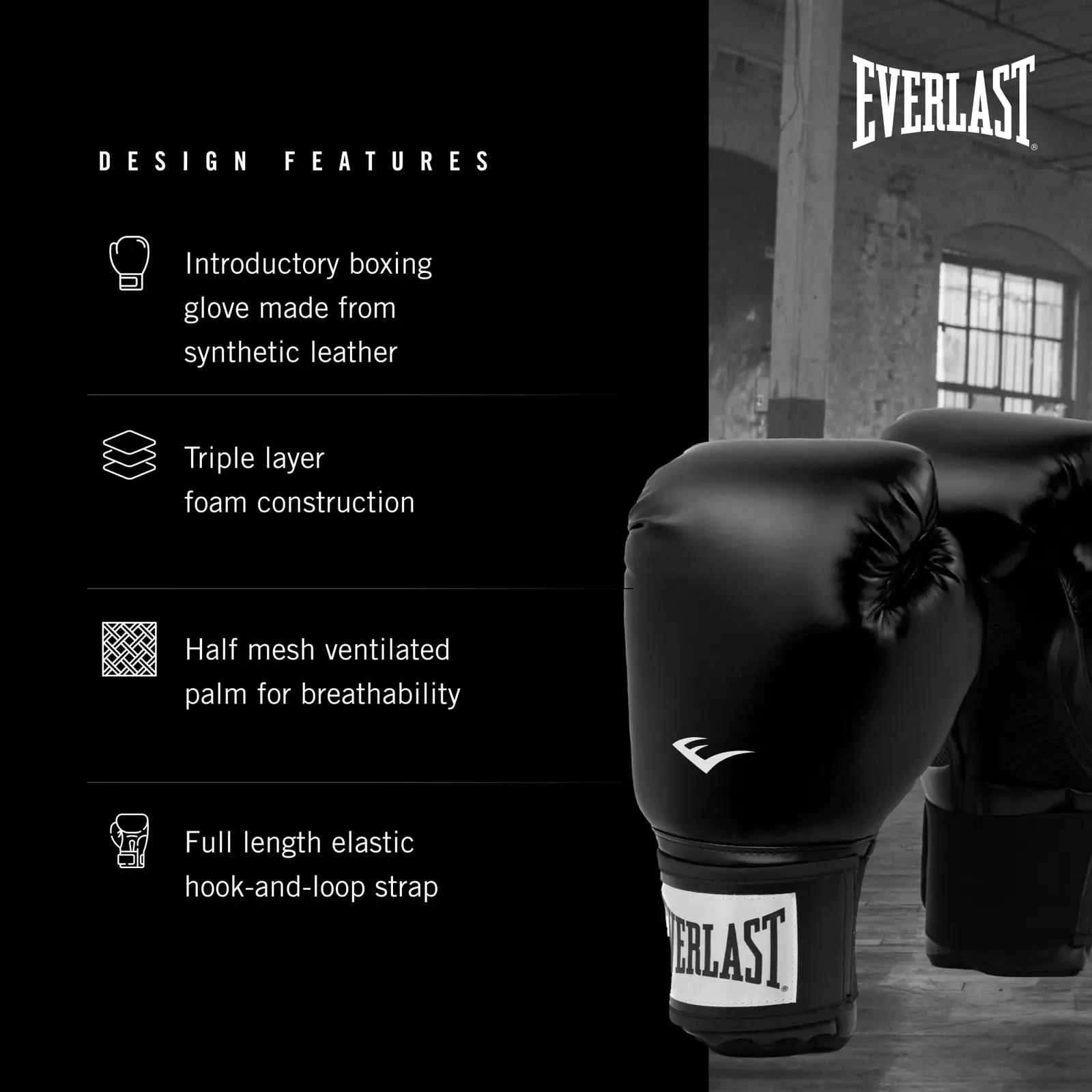 Everlast poksikindad Pro Style 2 – vastupidav kunstnahk – pakend ja tarvikud
