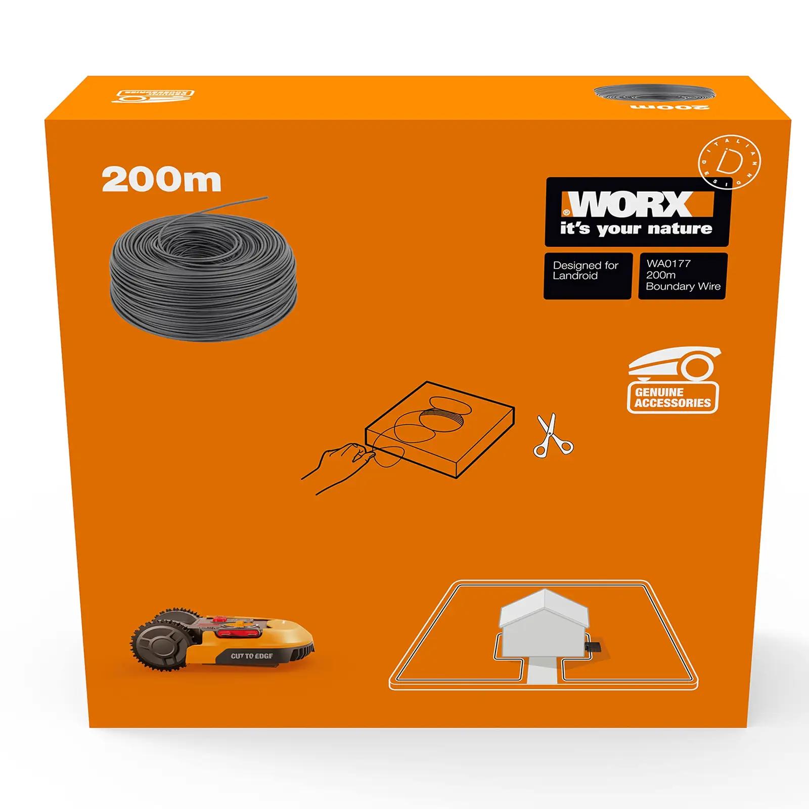 WORX tugev 200 m piirdeaed lint — sobib muru hoolduseks – detailne vaade