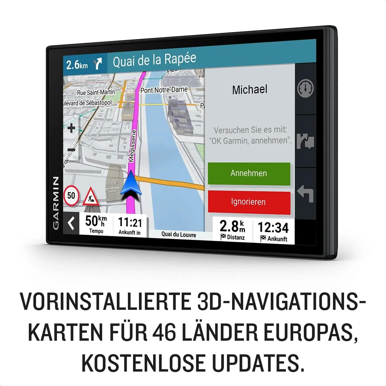 Garmin nutikas auto GPS 6″ HD-ekraan – täpne navigeerimine – pakend ja tarvikud