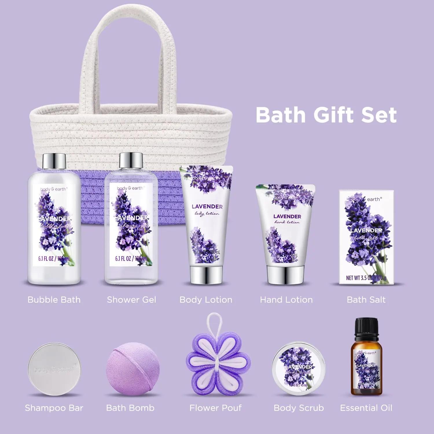 BODY & EARTH lavendeline lõõgastav 11‑osaline kingikarp naistele – lisavaade