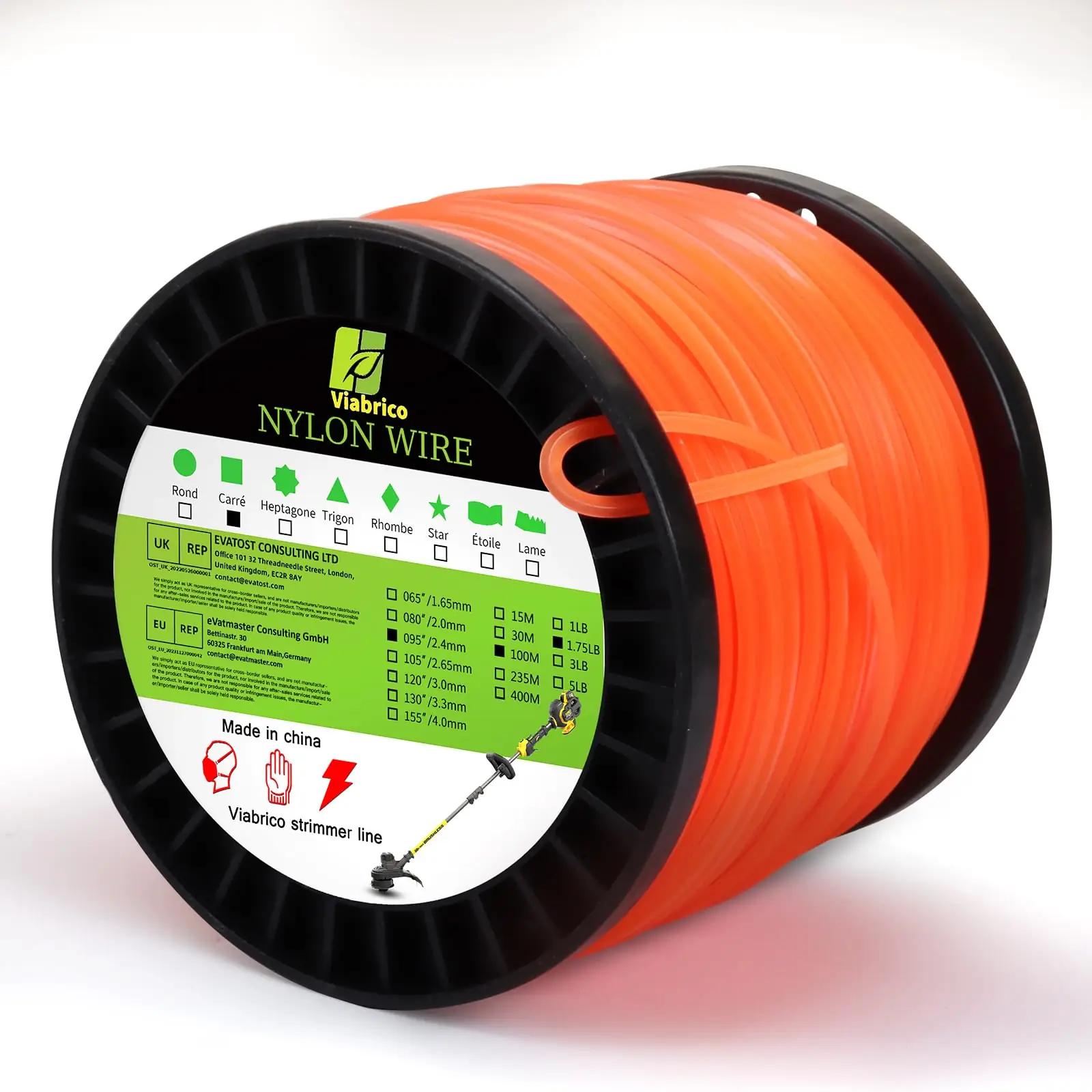 Viabrico vastupidav plastikust trimmerilõng 2,4 mm x 100 m