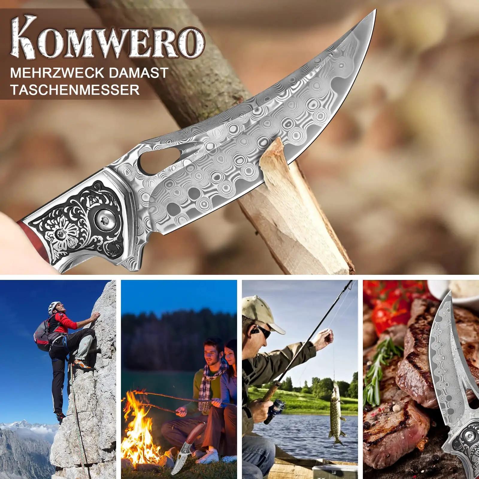 KOMWERO damast-teraga taskunoa puidust käepidemega — kingitus ja – pilt 6