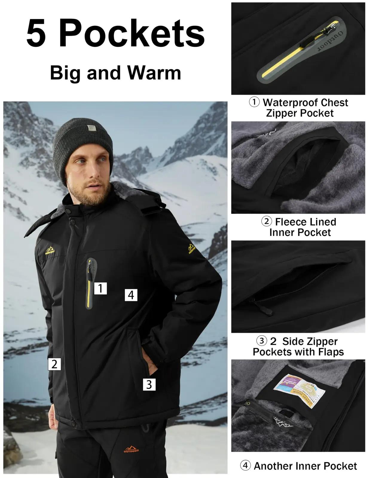 MAGCOMSEN soojendav softshell talvejope kapuutsiga mehele – kasutusnäide