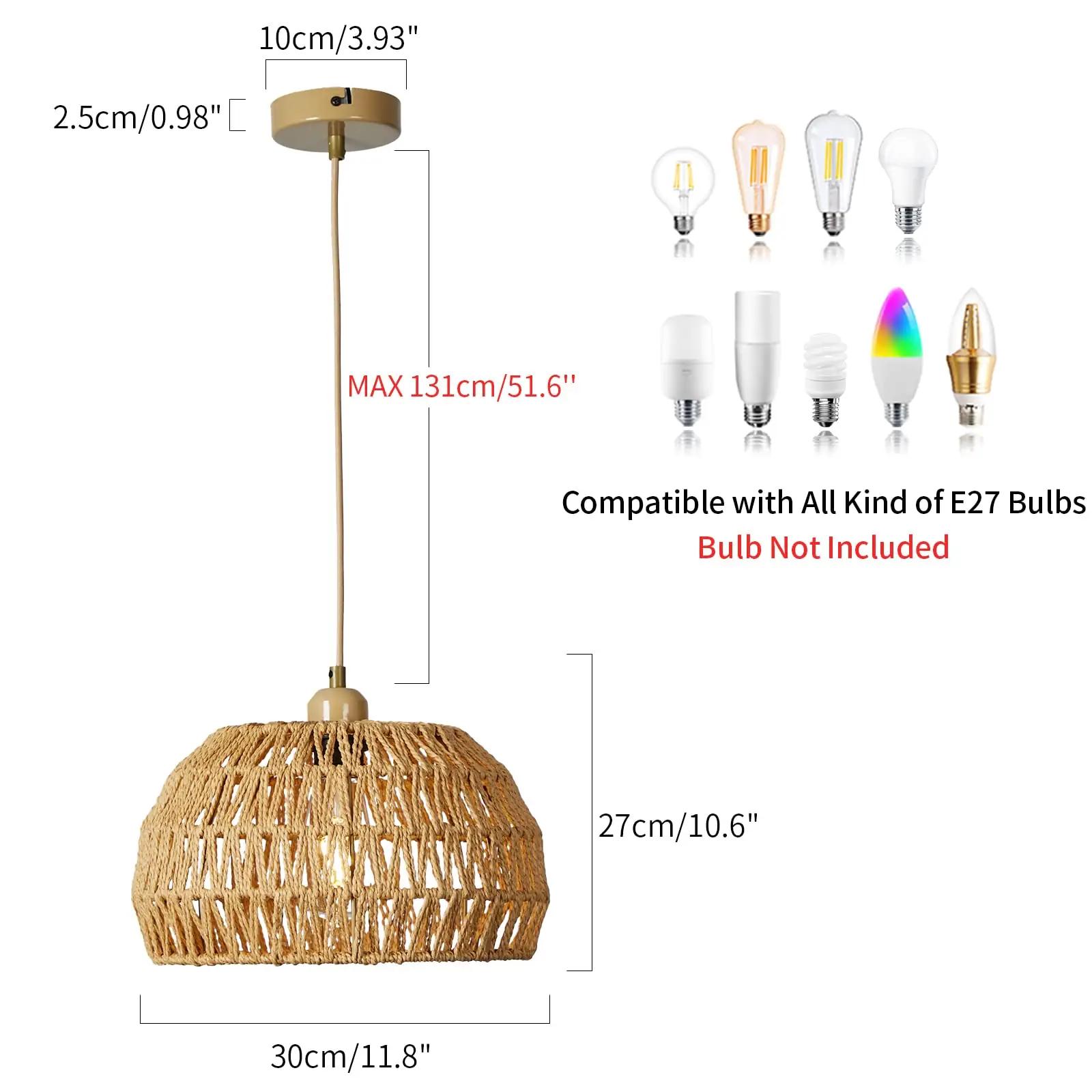 FORCOSO rottingist boho ripatslamp – naturaalne meeleolu Ø30cm – lisavaade