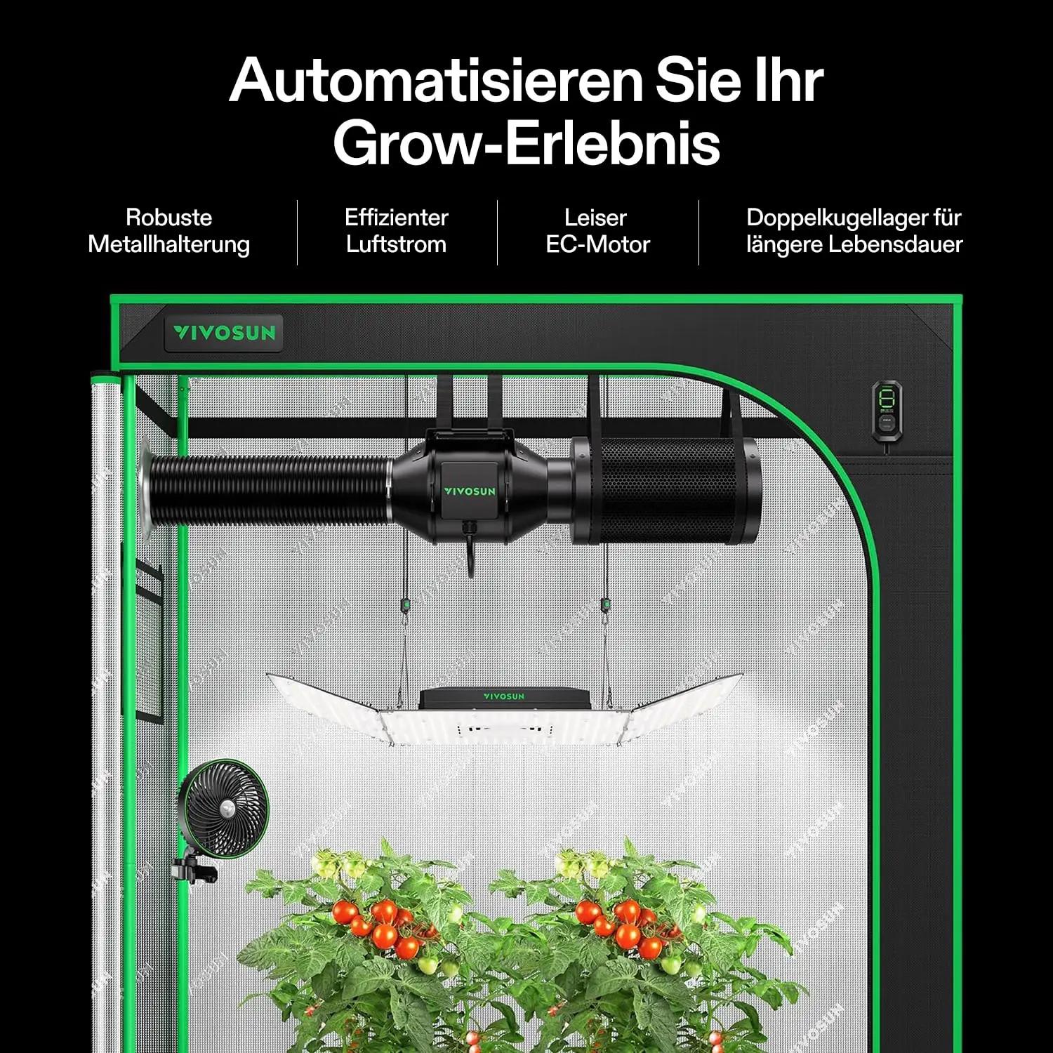 VIVOSUN AeroZesh G4 100 mm toruföön – tugev köetav jahutus – detailne vaade
