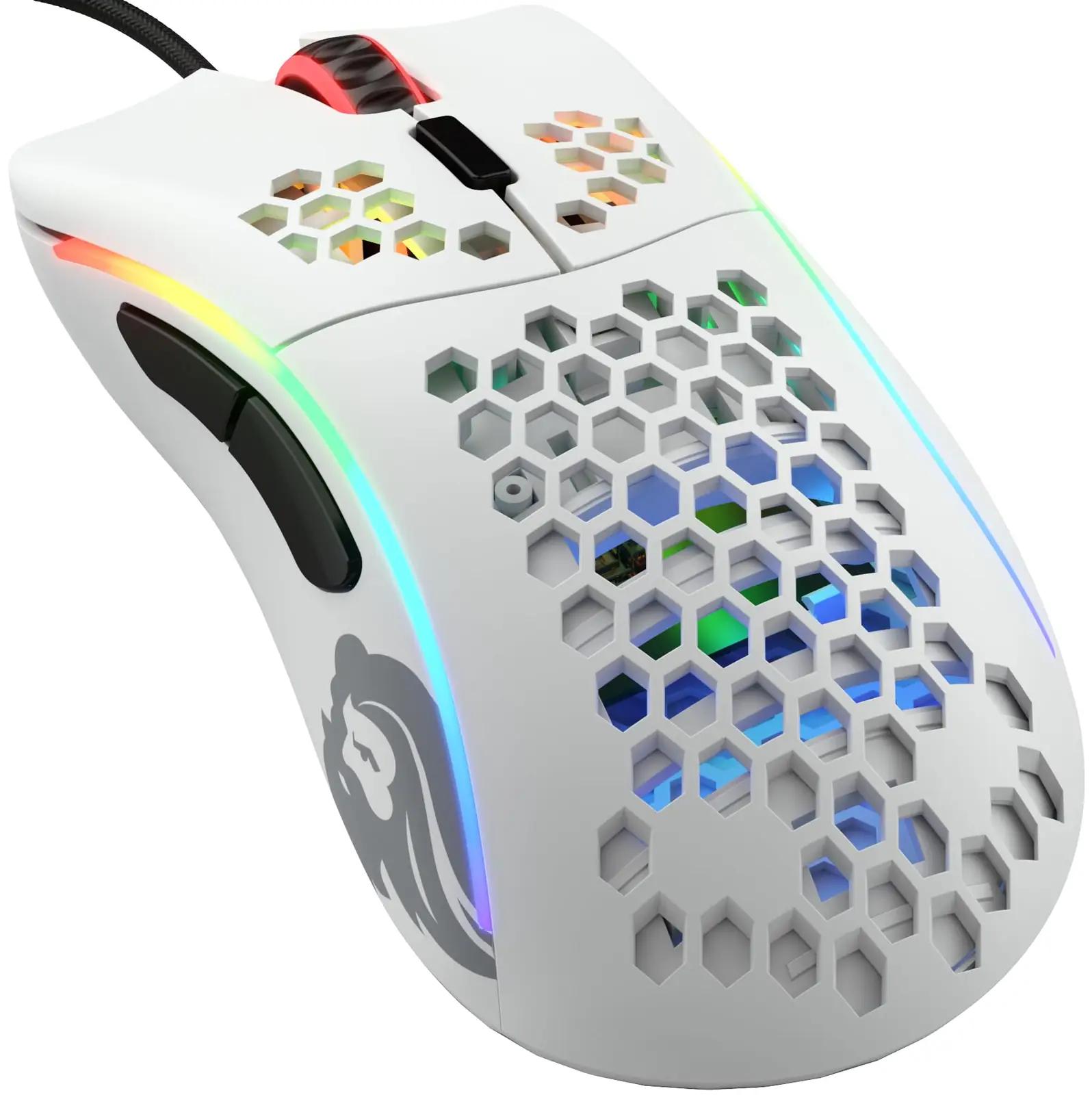 Glorious kerge mängurihiir — mattvalge ergonoomiline disain