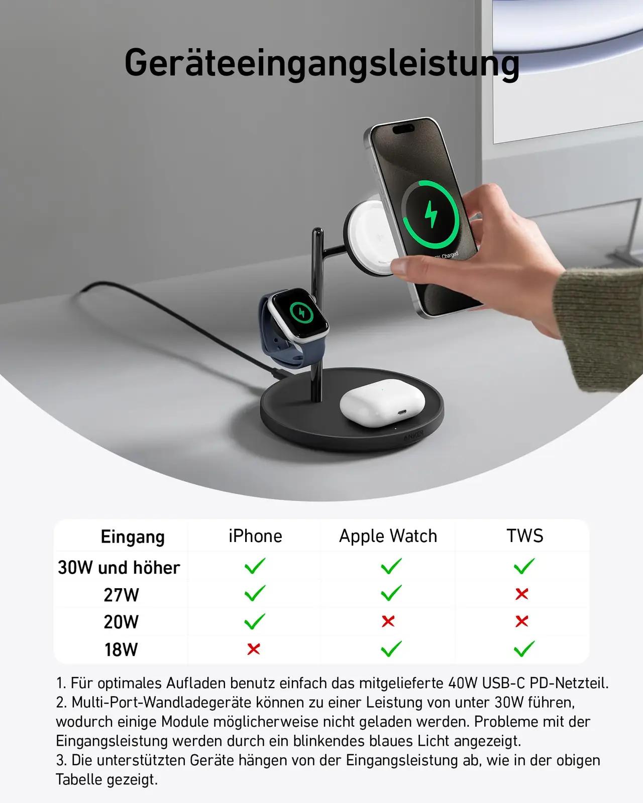 Anker 3-in-1 traadita laadija — kompaktne kõigi seadmete – pilt 6