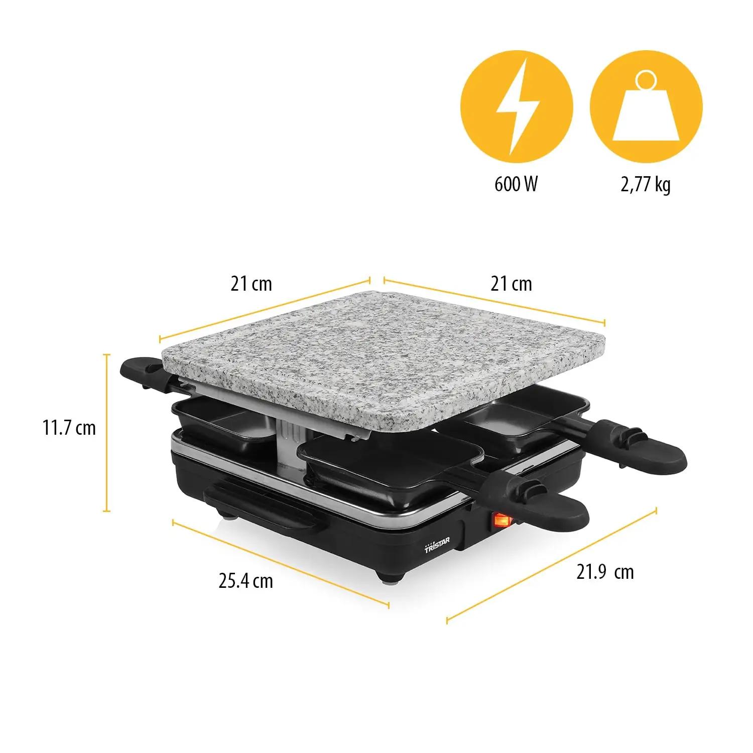 Tristar stein-grillplaat – keraamiline grill 4-le, BPA-vaba – pilt 7