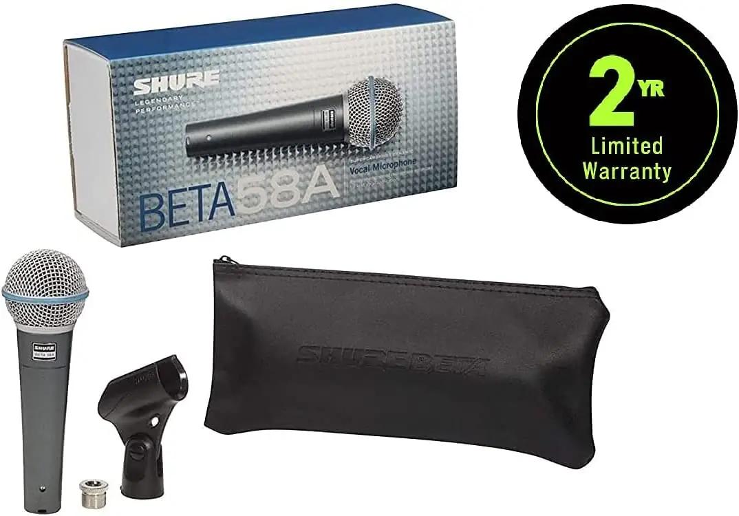 Shure Beta 58A muusikariistad ja dj-seadmed – pakend ja tarvikud