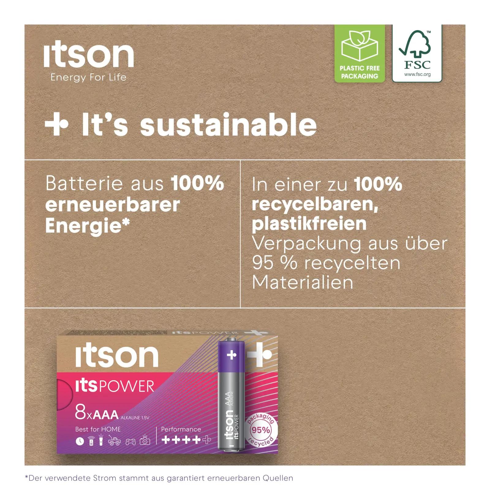 ITSON AAA alkalipatareid — vastupidav kodune energia 8 tk – pilt 7