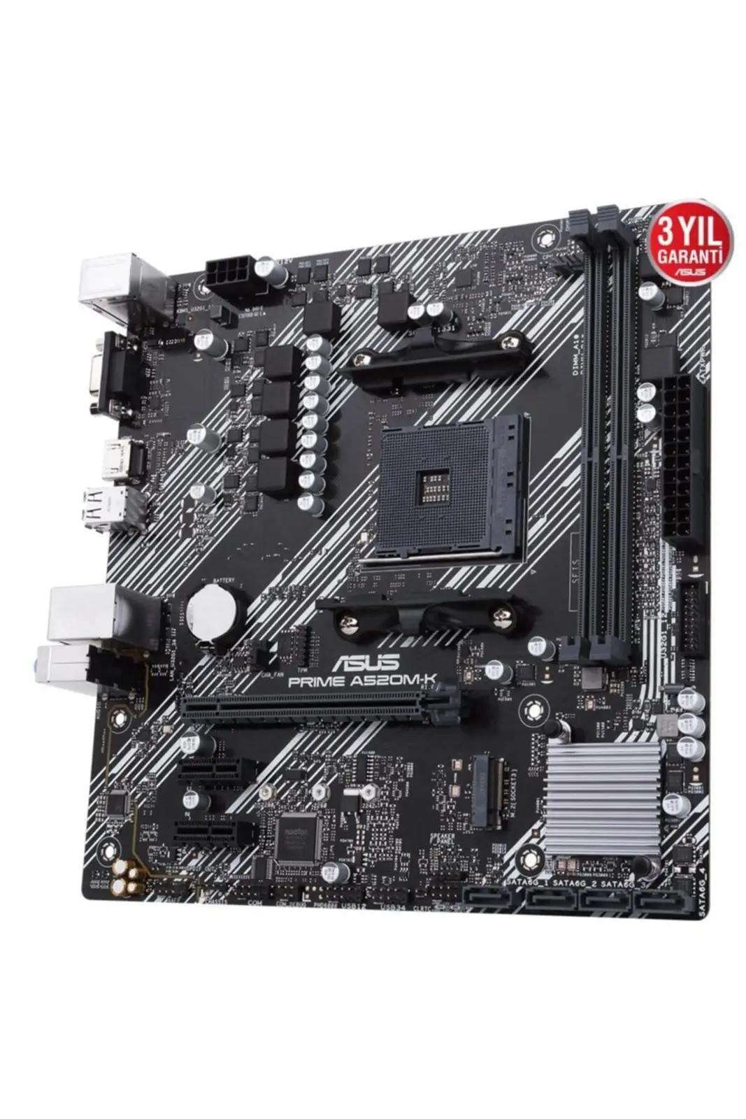 ASUS emaplaat A520M-K micro-ATX — stabiilne ja kompaktne alus – pakend ja tarvikud