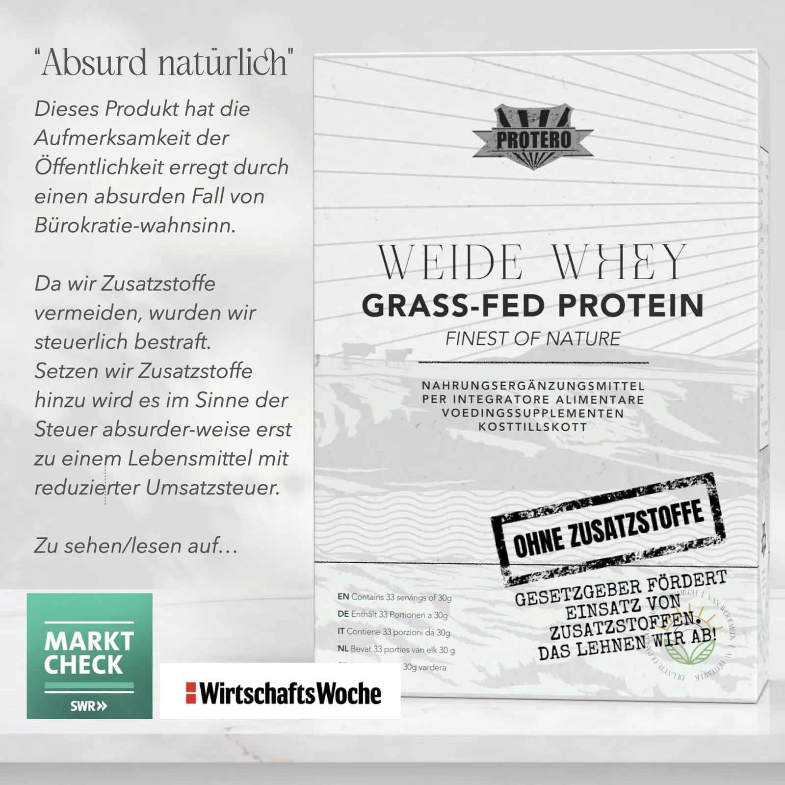Protero Weide valgupulber 1 kg – puhas karjamaapiim – pakend ja tarvikud