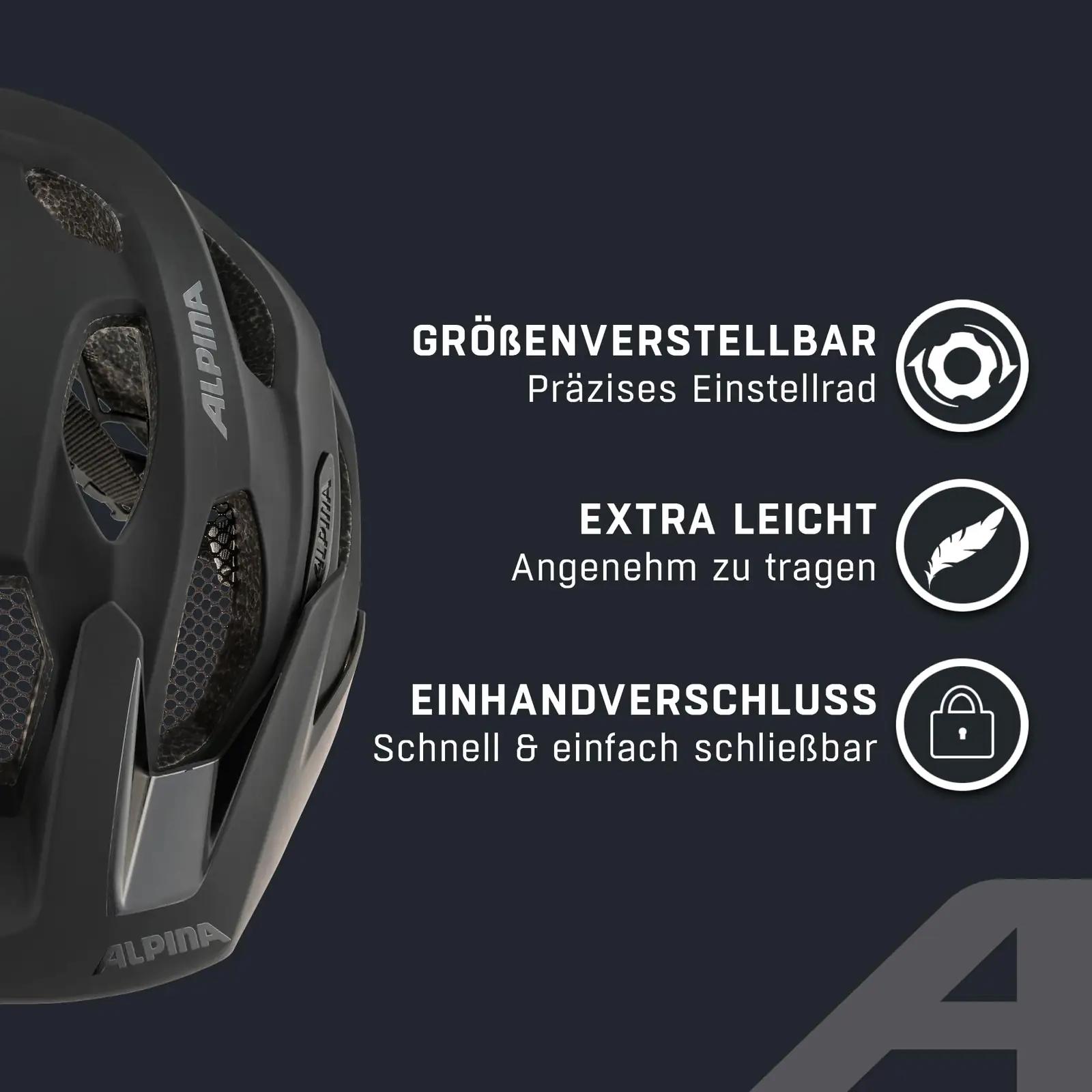 ALPINA kerge ja mugav jalgrattakiiver Carapax 57–62 cm – pakend ja tarvikud