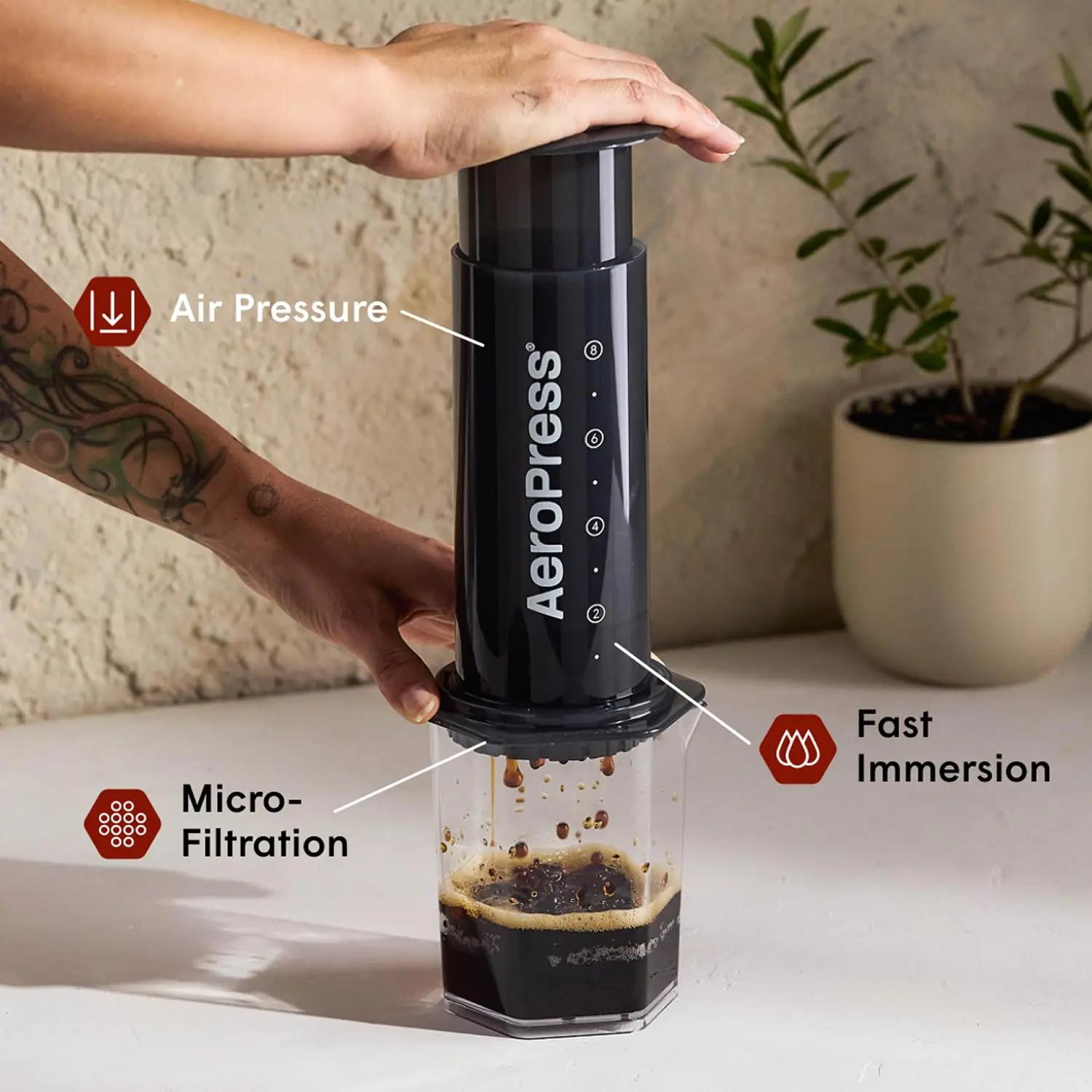 AeroPress XL001 tee ja espresso – detailne lähivaade